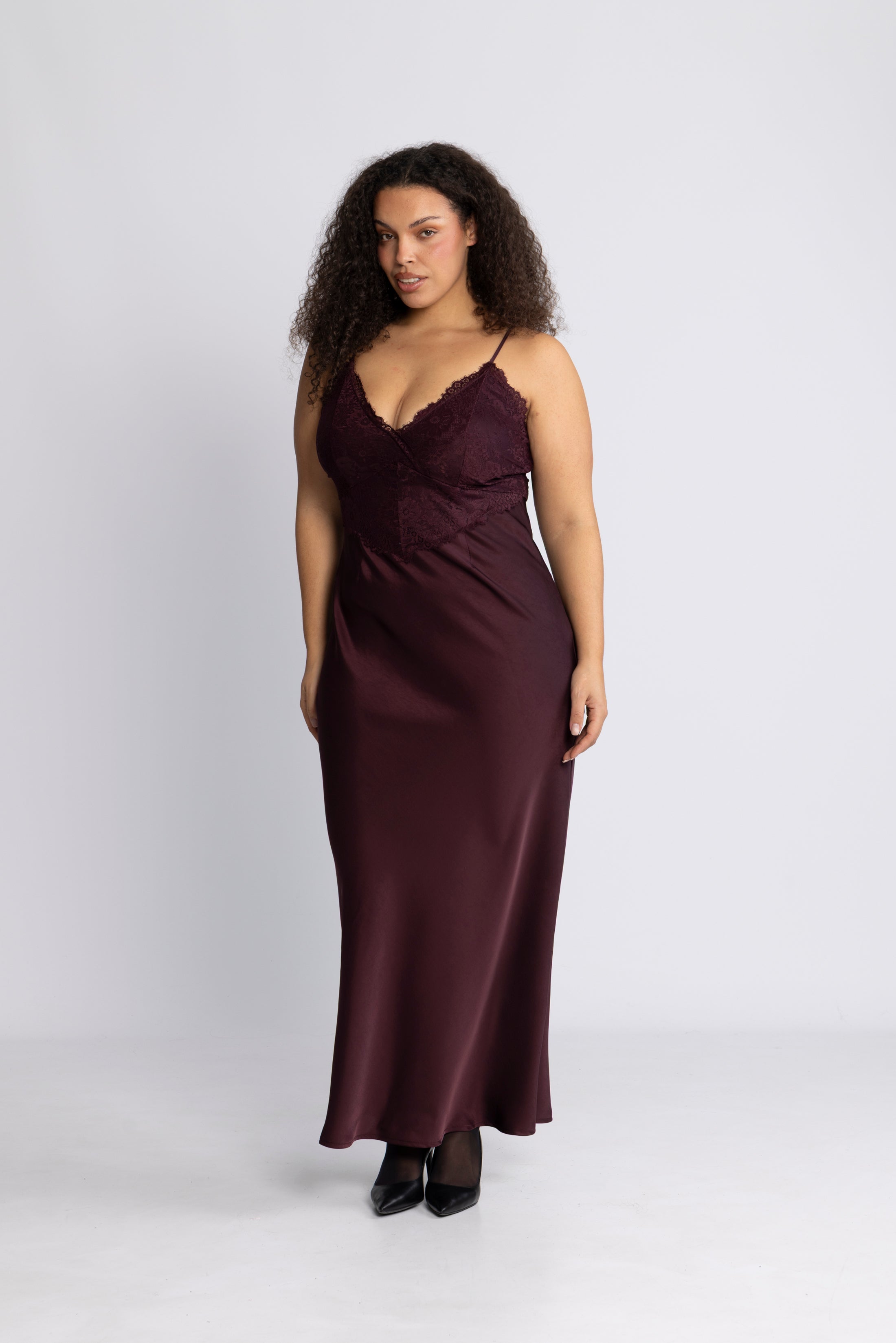 Signi Slip Satin Dress - Bordeaux