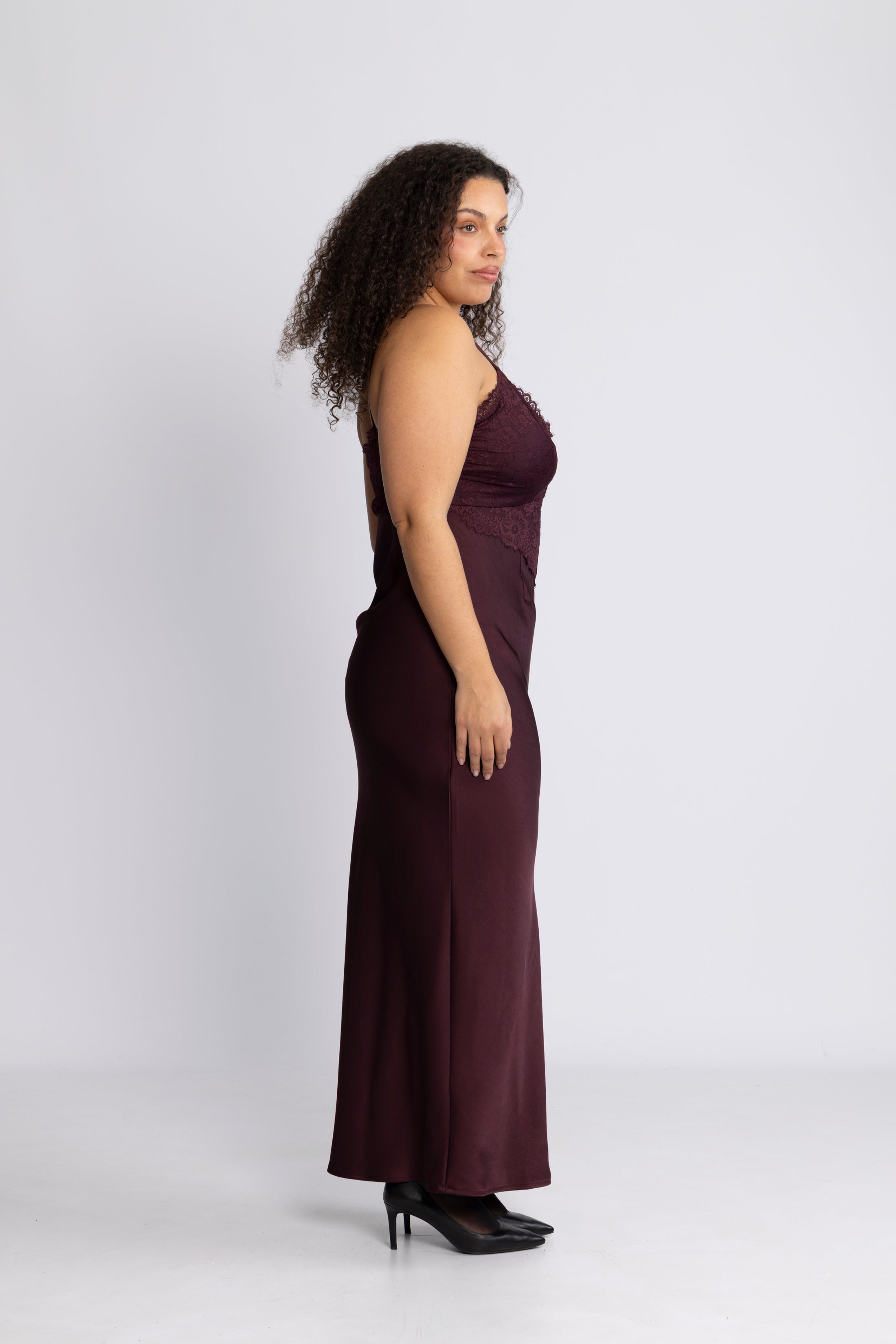 Signi Slip Satin Dress - Bordeaux