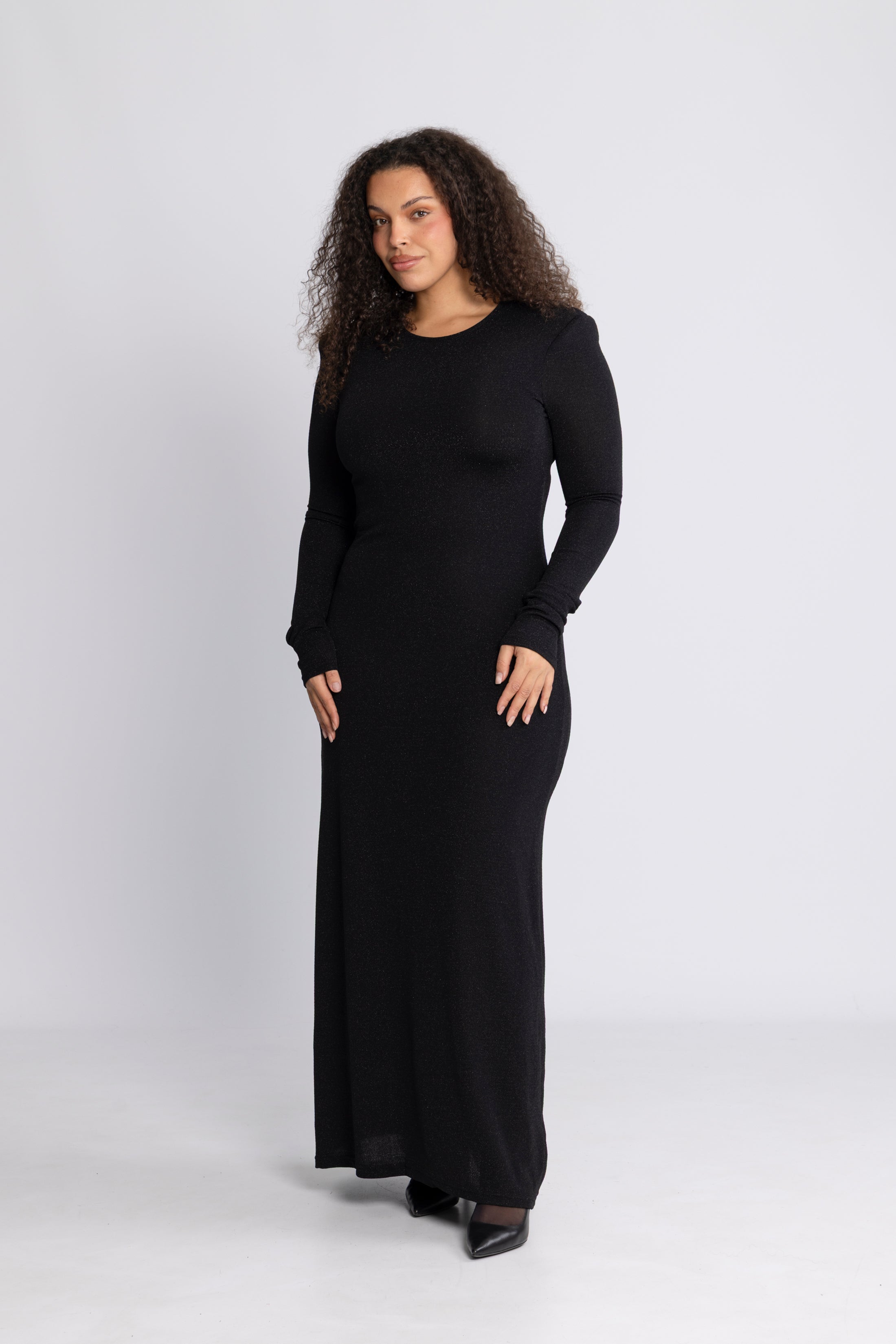 Alva Maxi Glitter Dress - Black