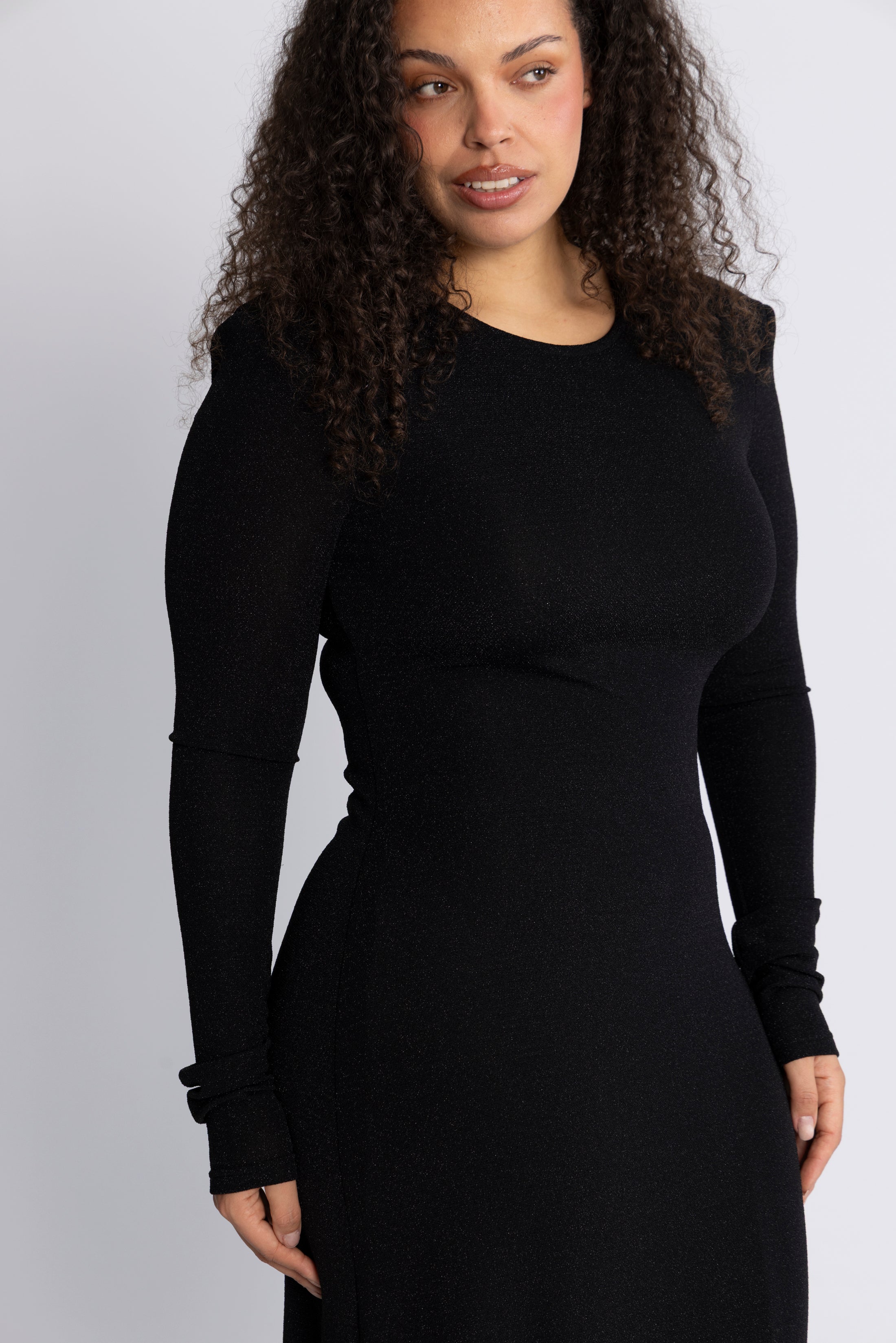 Alva Maxi Glitter Dress - Black