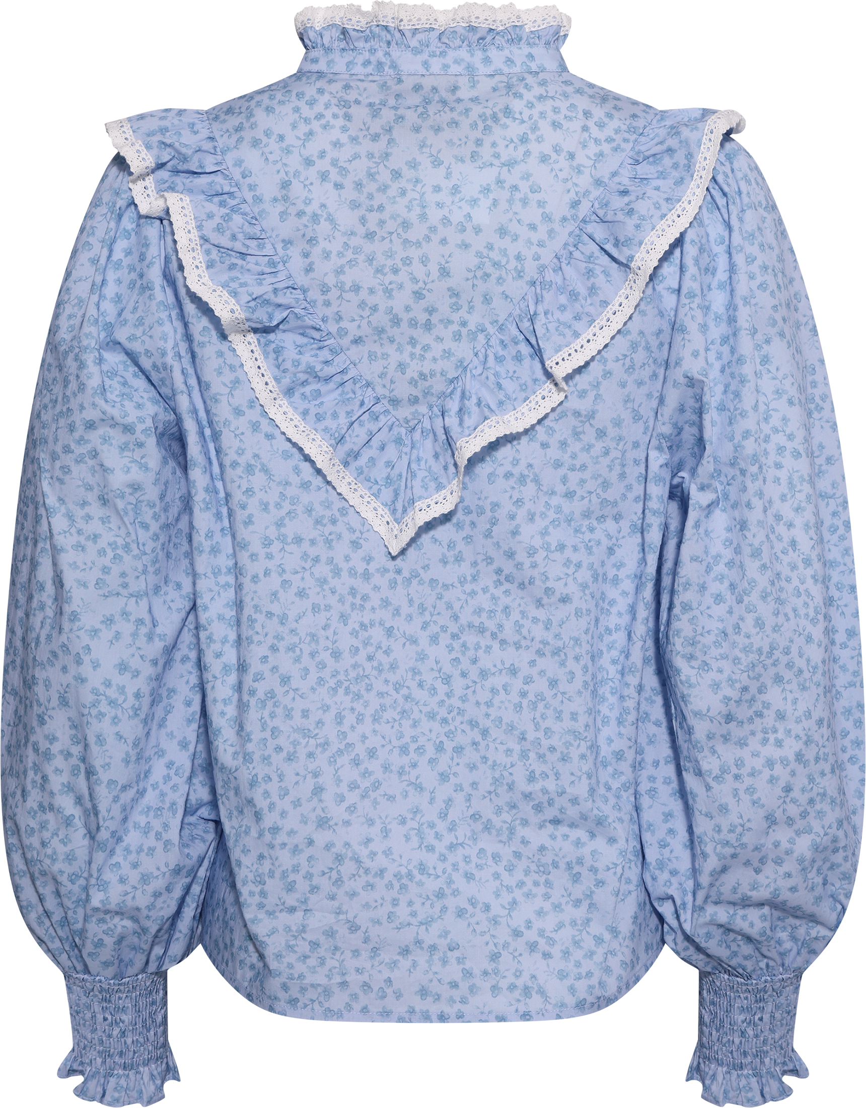 Synne Cotton Flower Blouse - Blue Flower