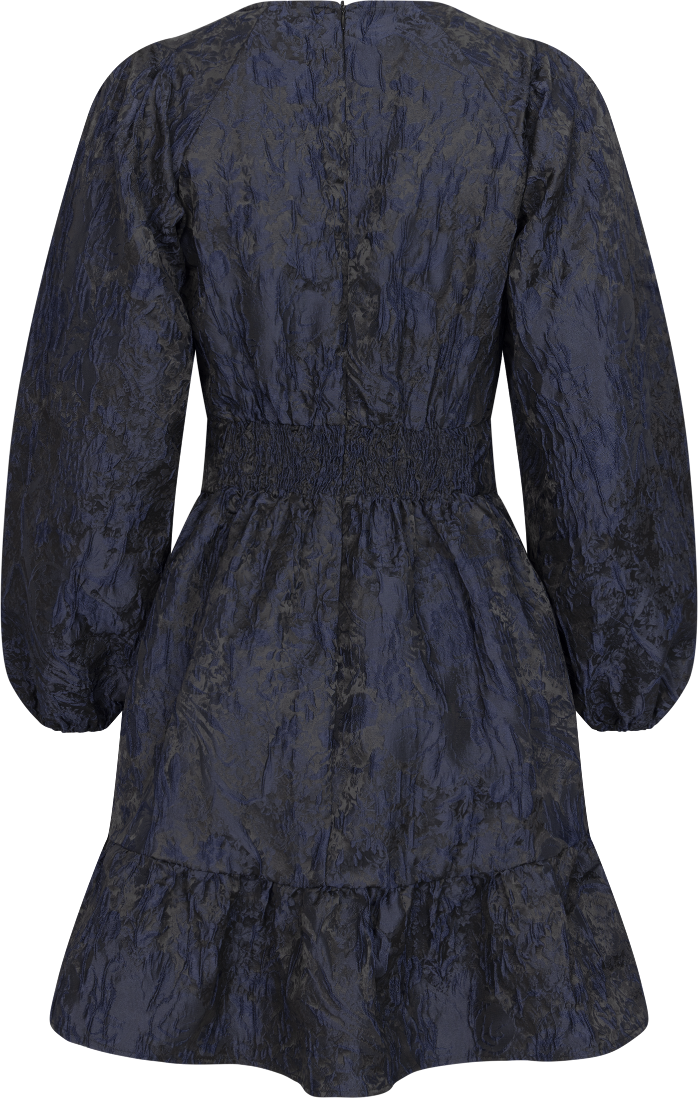 Svanhild Brocade Floral Dress - Dark Navy