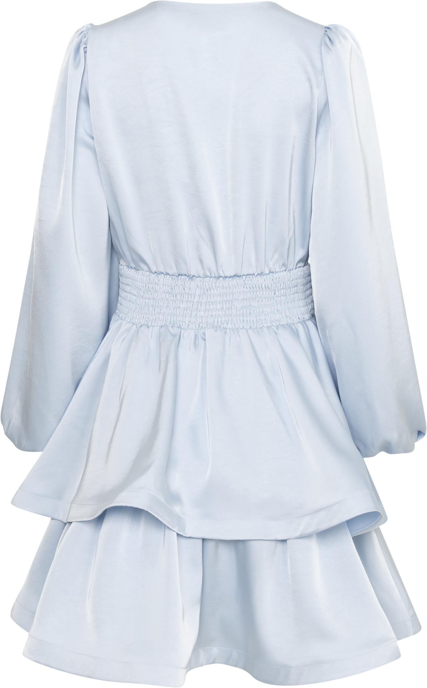 Jade Wave Satin Dress - Light Blue