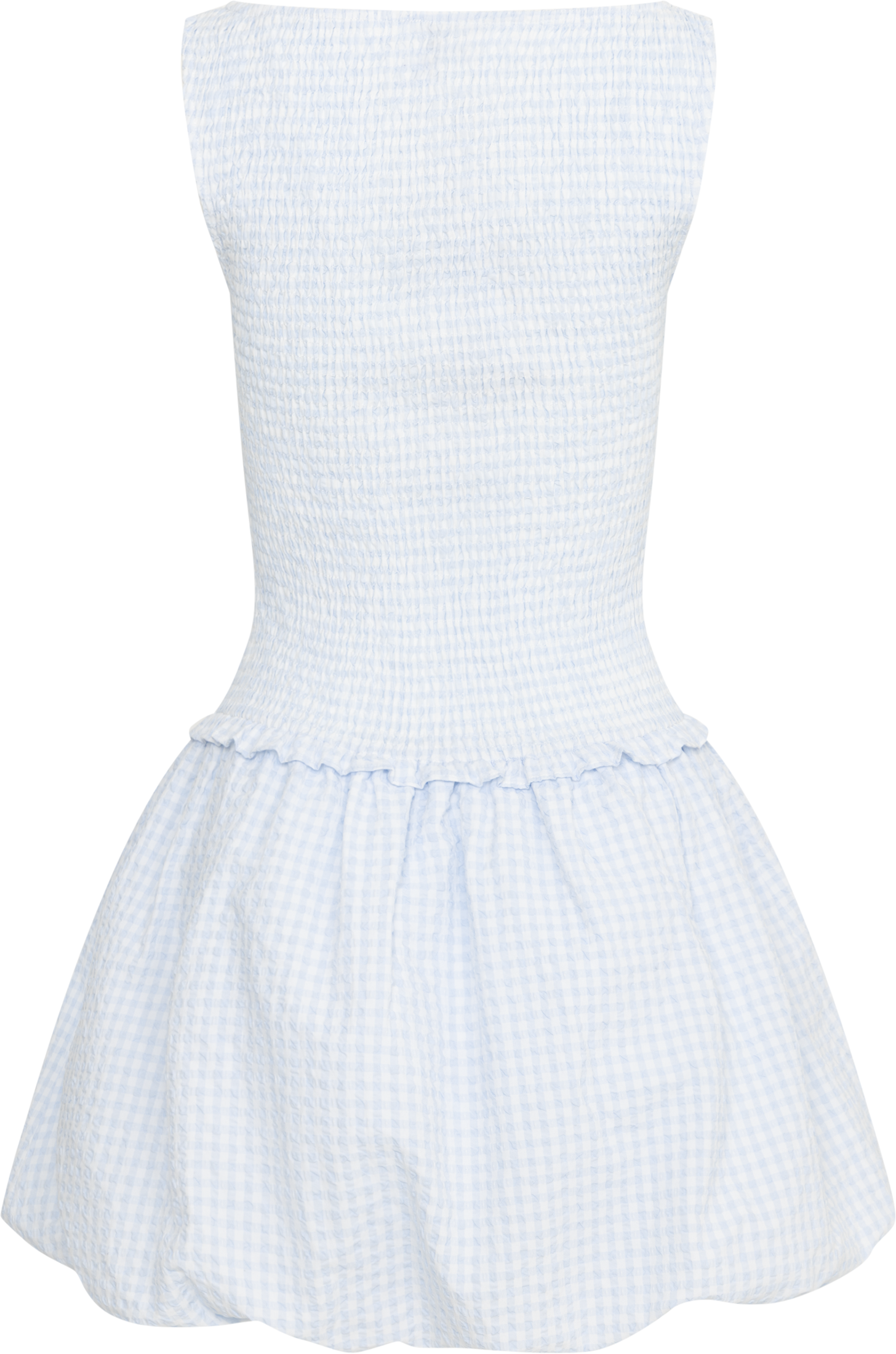 Tora Gingham Mini Dress - Light Blue