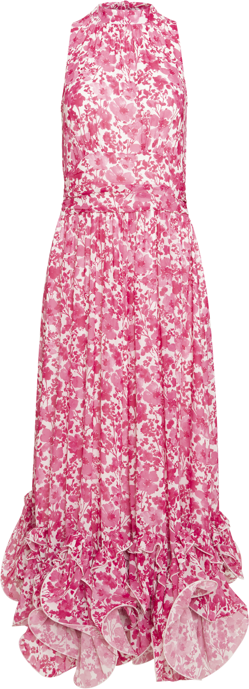 Harriet Chiffon Maxi Dress - Pink Print