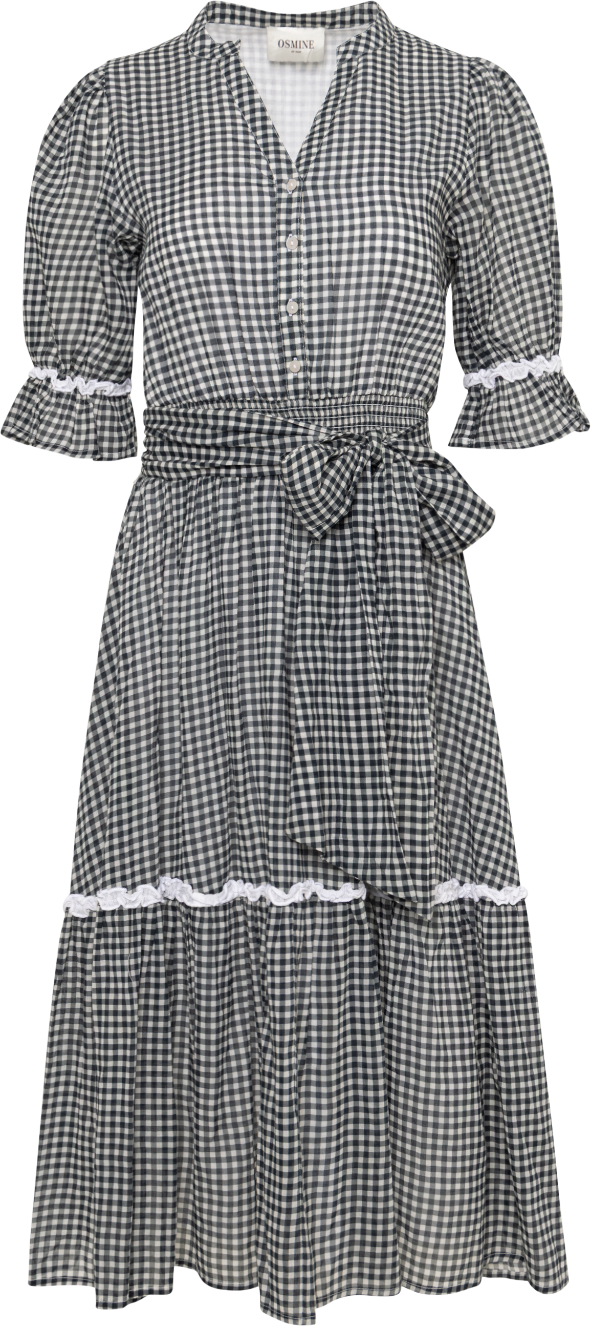 Gertrude Gingham Dress - Black/White