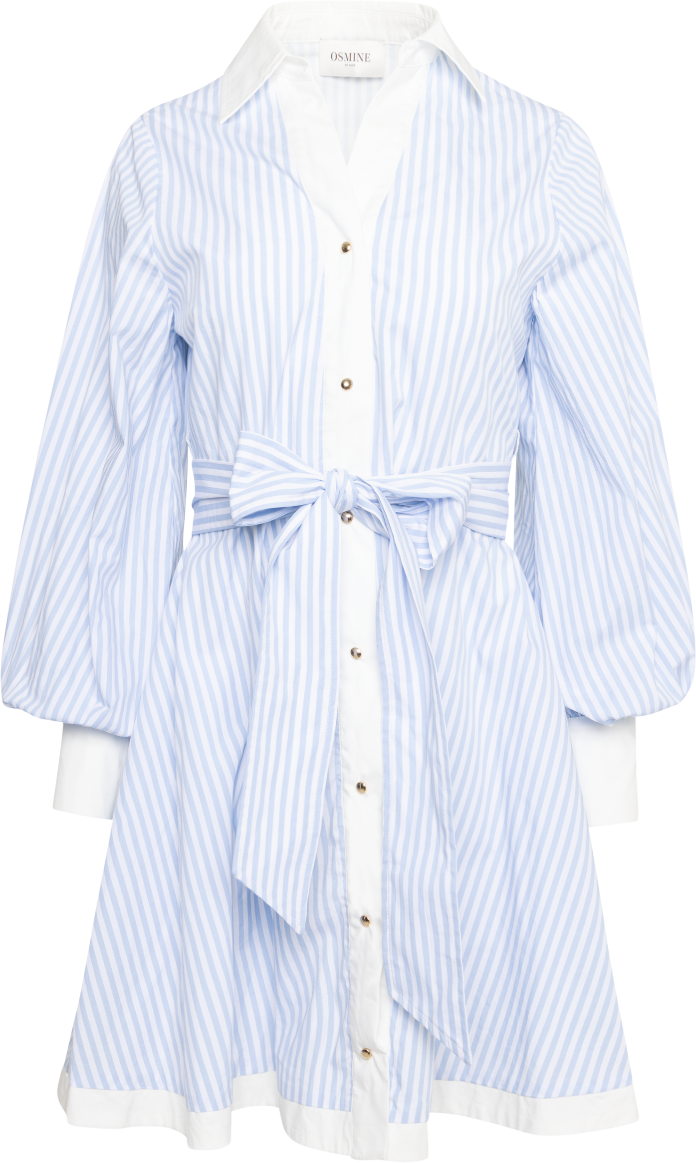 Linnea Stripe Shirt Dress - Light Blue Stripe