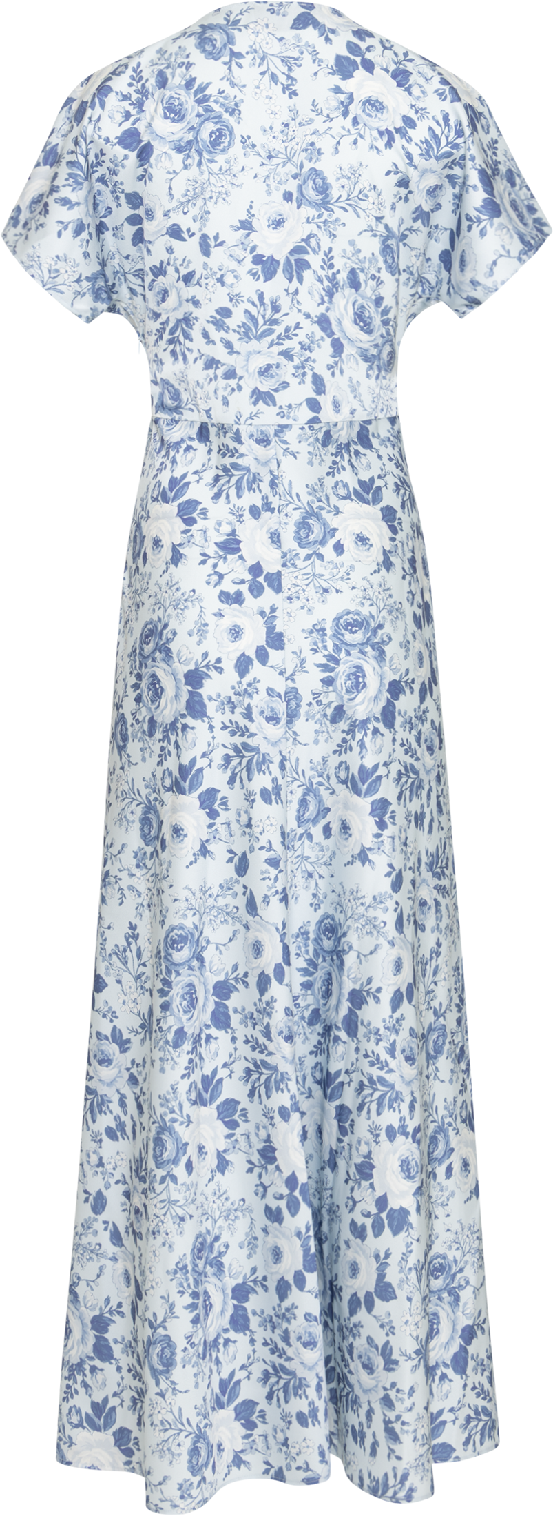 Kristin Satin Flower Dress - Blue