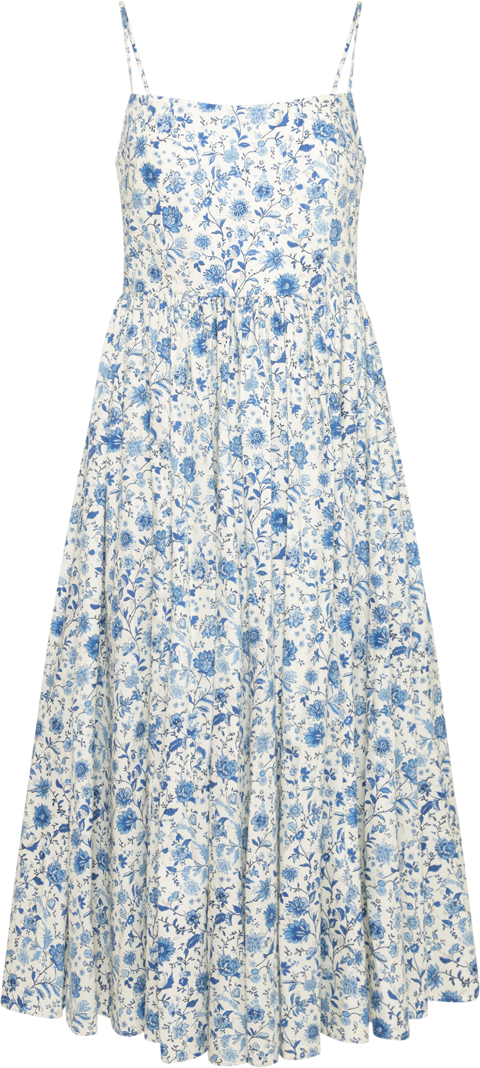 Thyra Cotton Strap Midi Dress - Blue