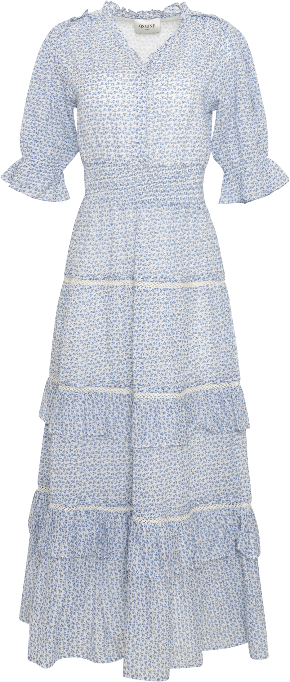 Vera Cotton Flower Dress - Blue Flower