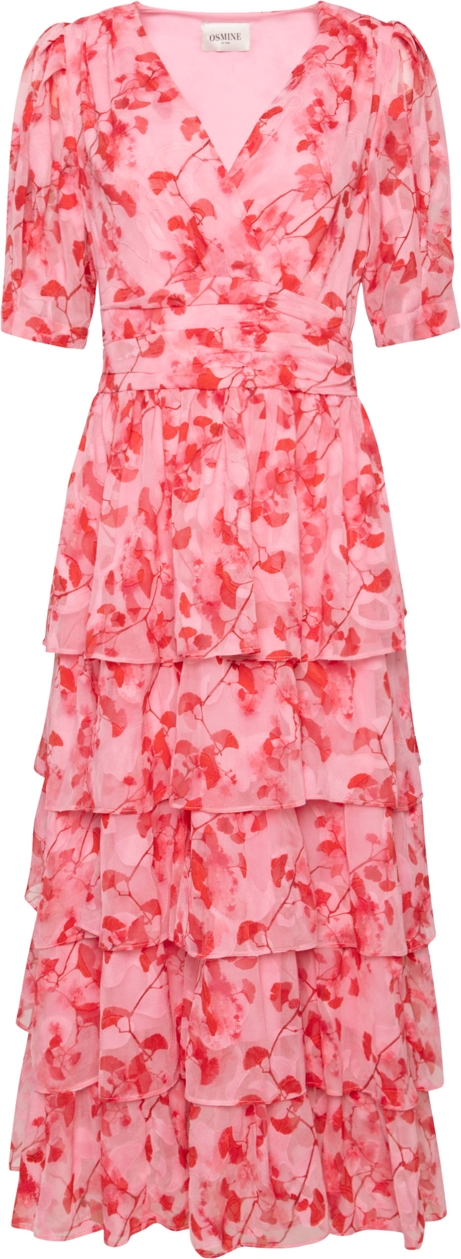 Jade Goddess Midi Dress - Pink/Red