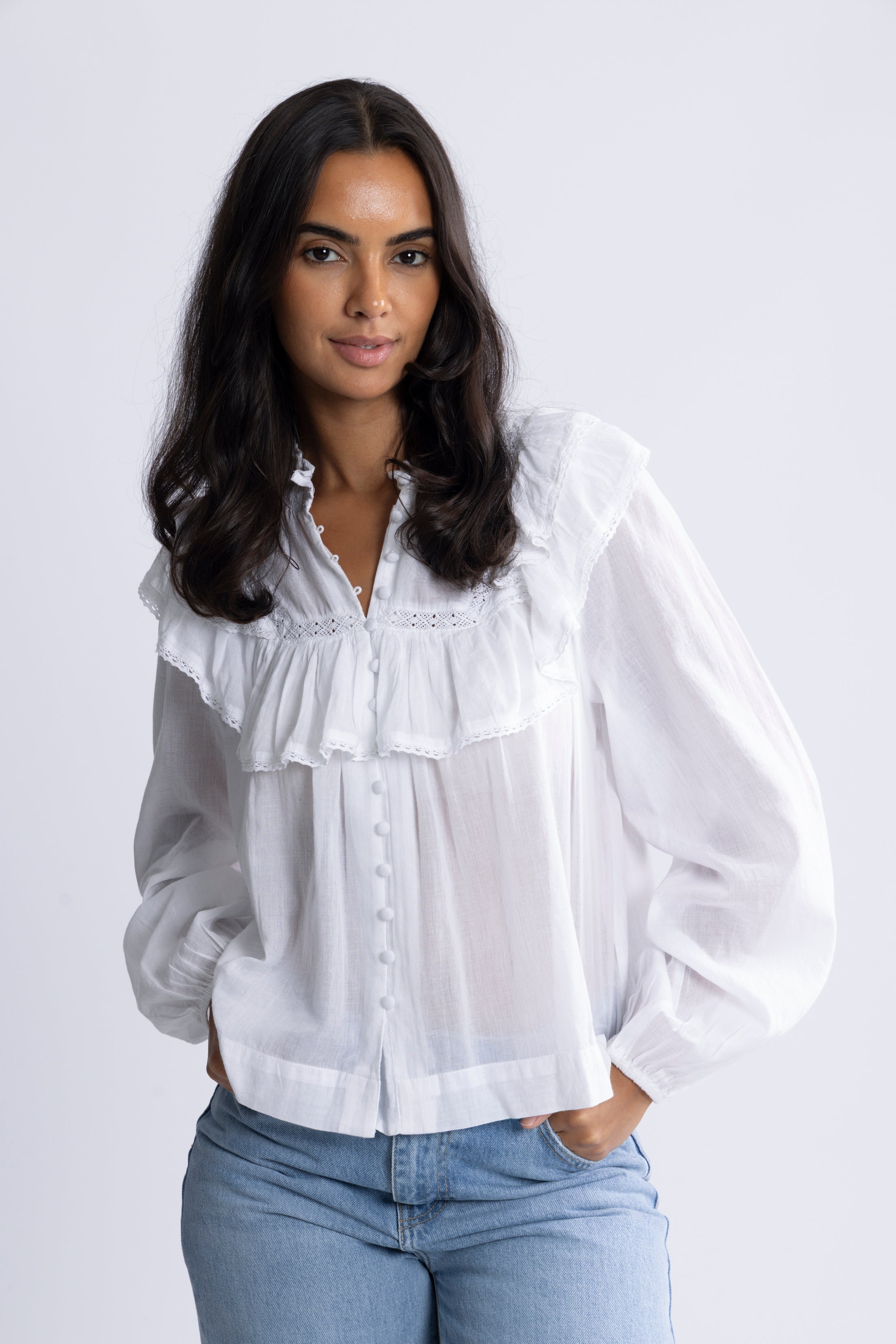 Viva Voile Blouse - White