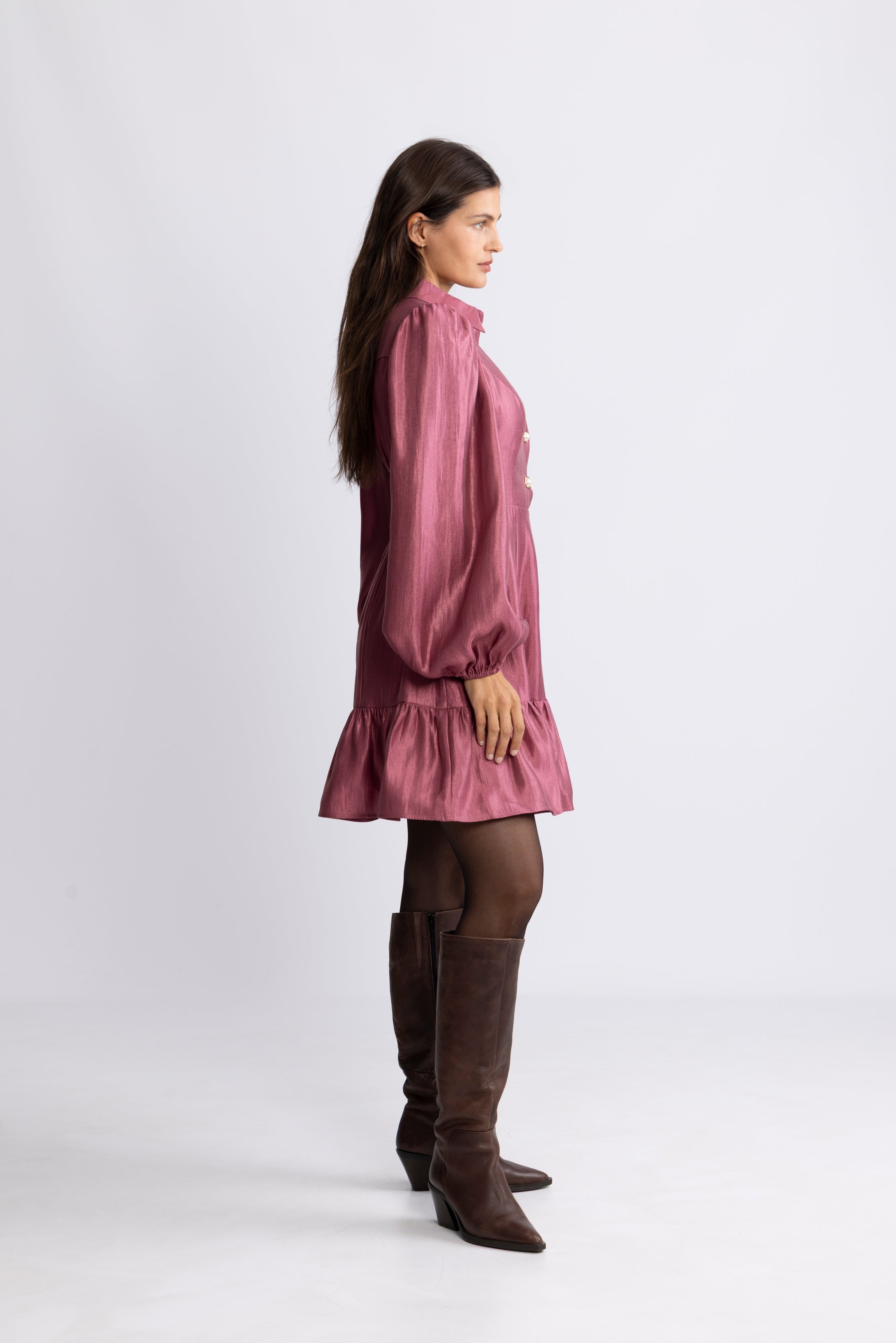 Mandy Organza Mini Dress - Pink Rose