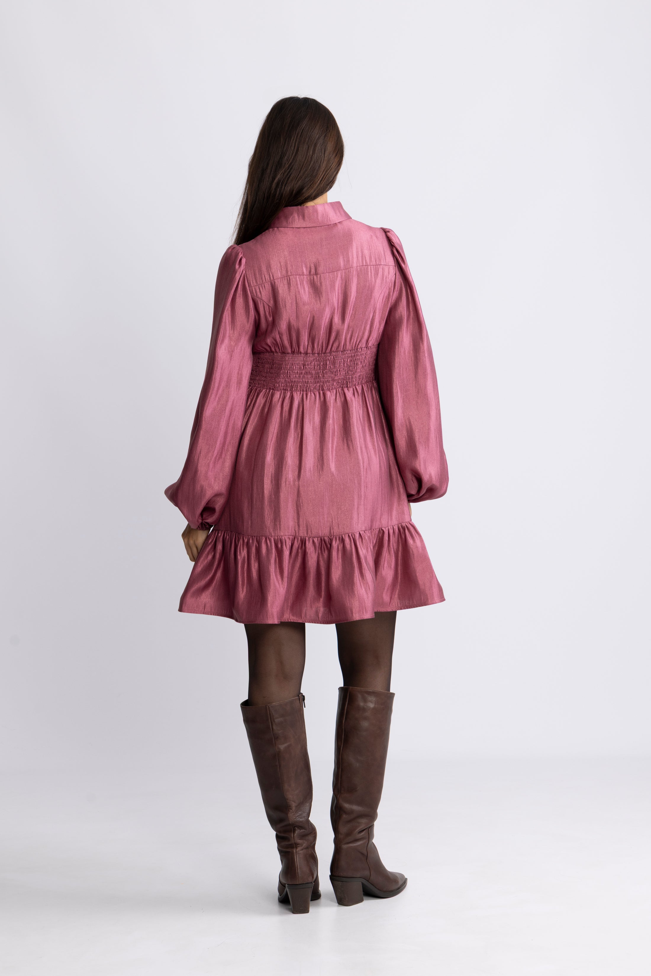 Mandy Organza Mini Dress - Pink Rose