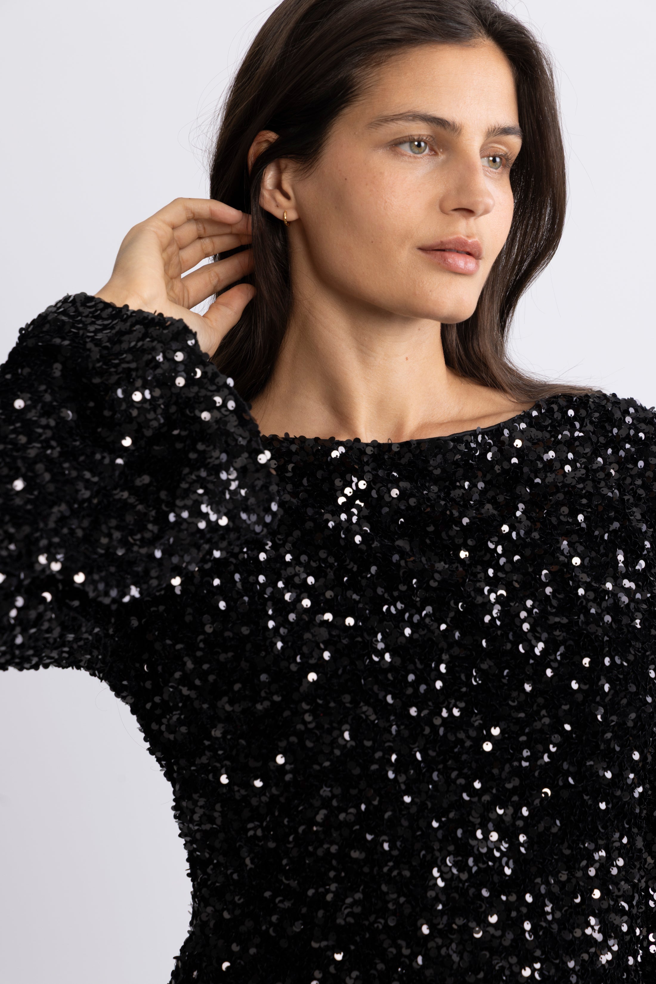 Sally Sequins Mini Dress - Black