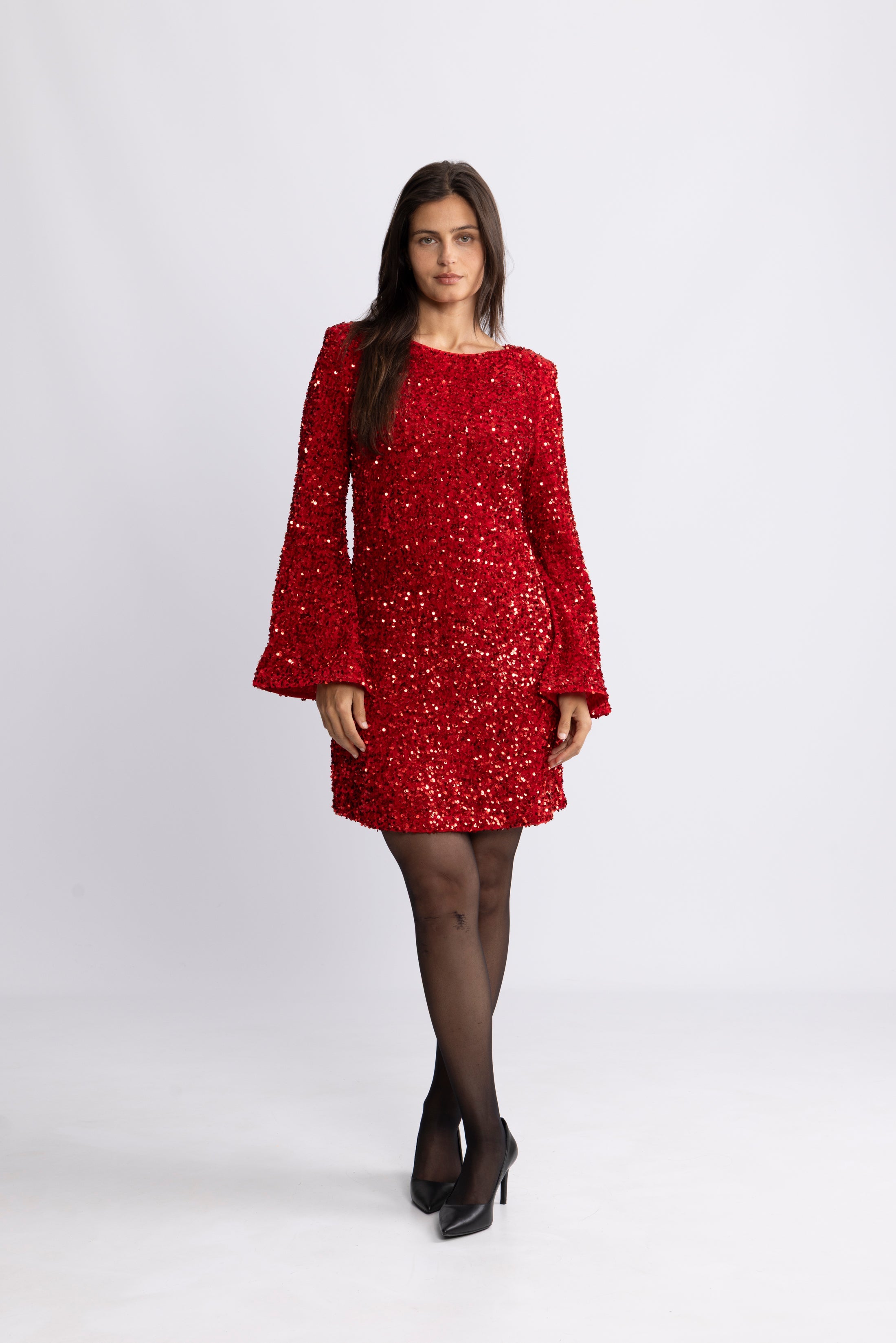 Sally Sequins Mini Dress - Red