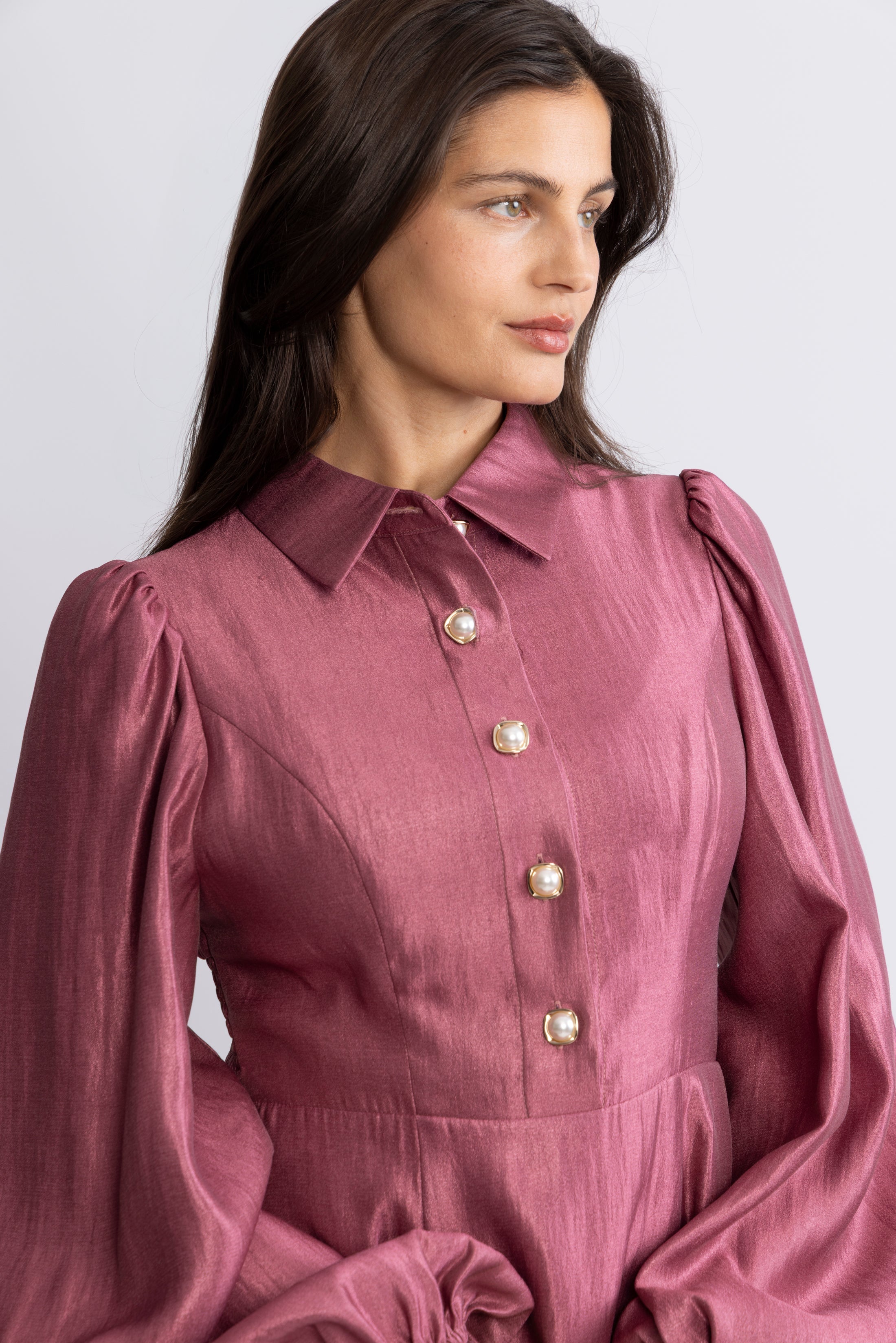 Mandy Organza Mini Dress - Pink Rose