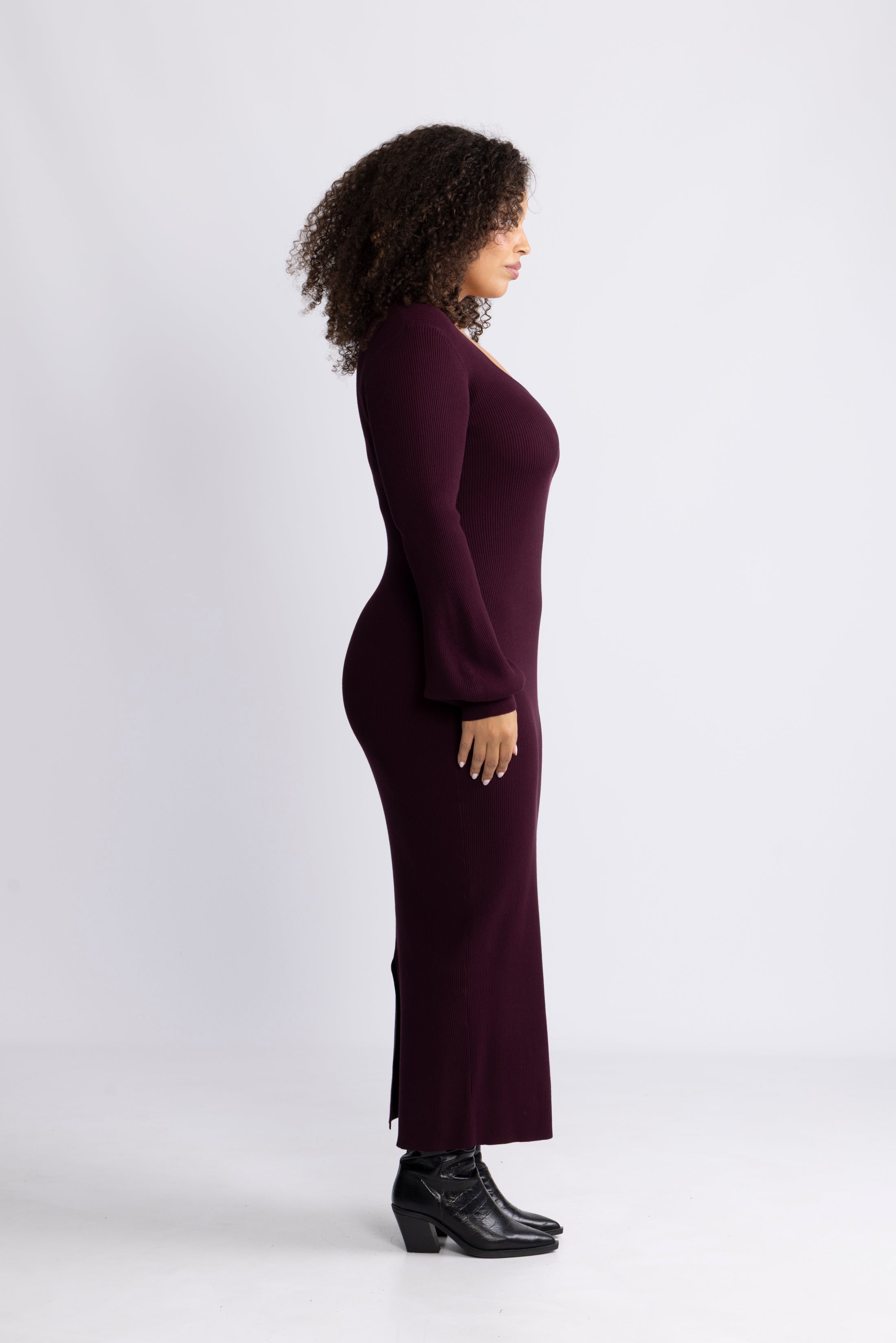 Janet Knit Dress - Burgundy