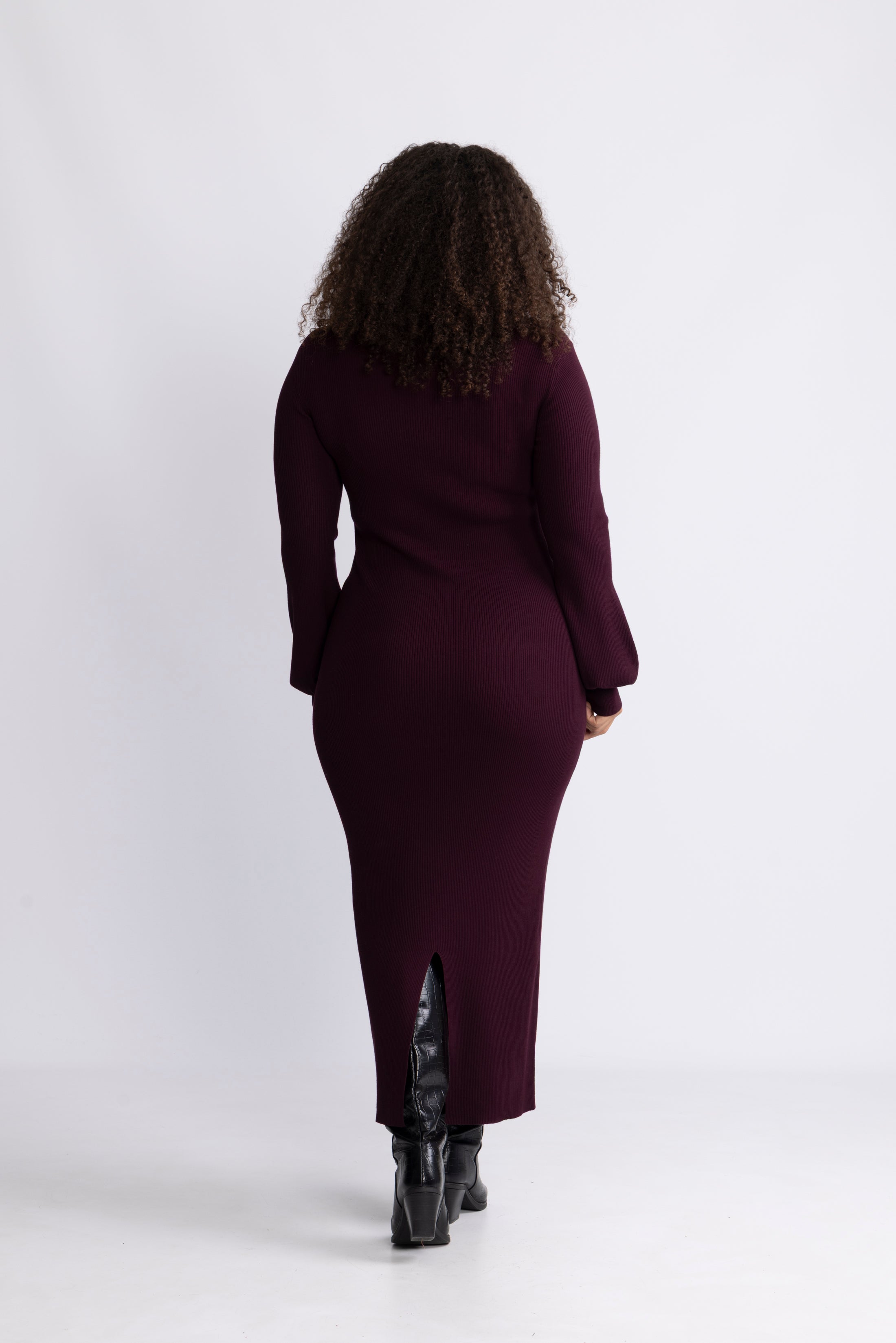 Janet Knit Dress - Burgundy