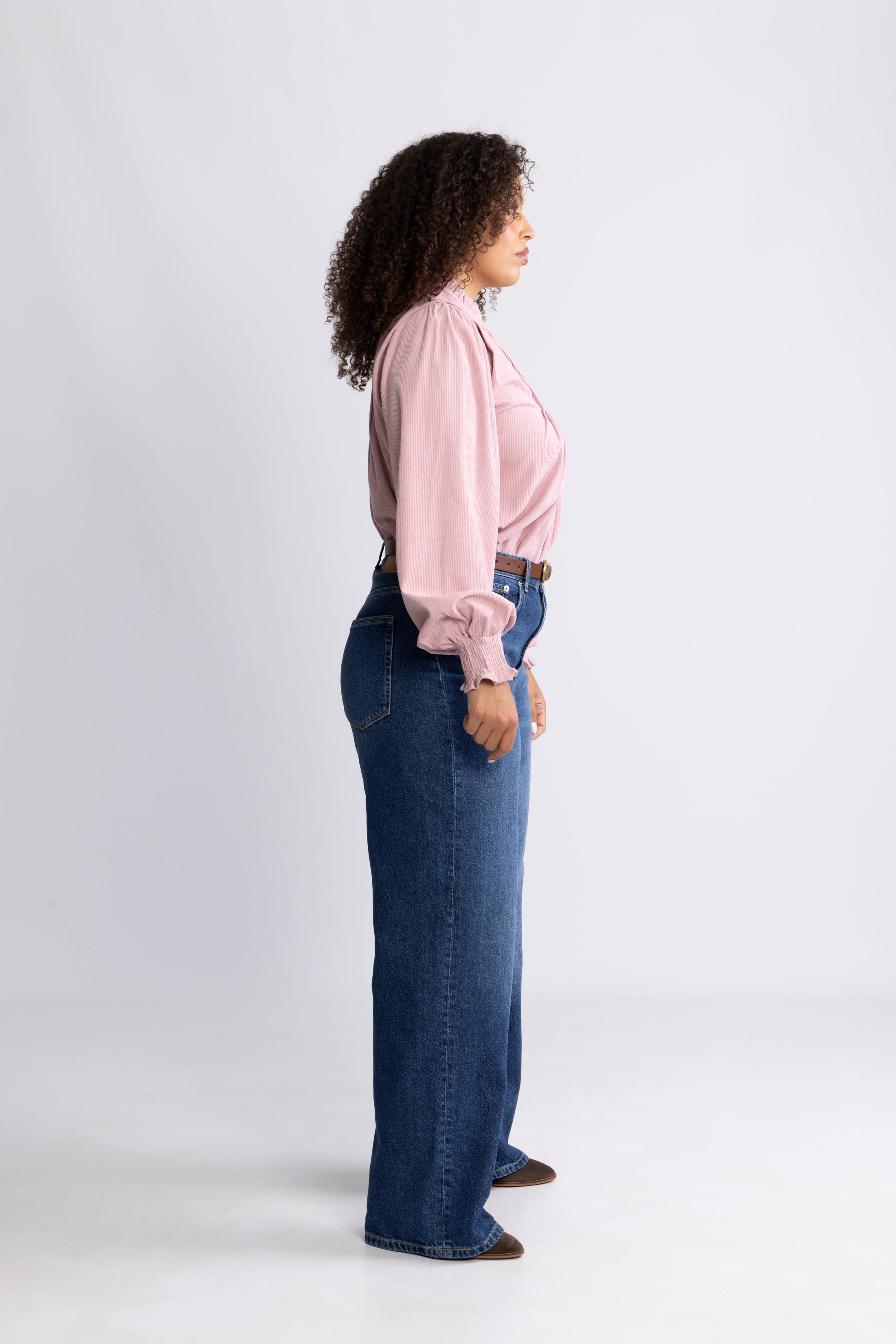 Emma Cord Blouse - Dusty Pink