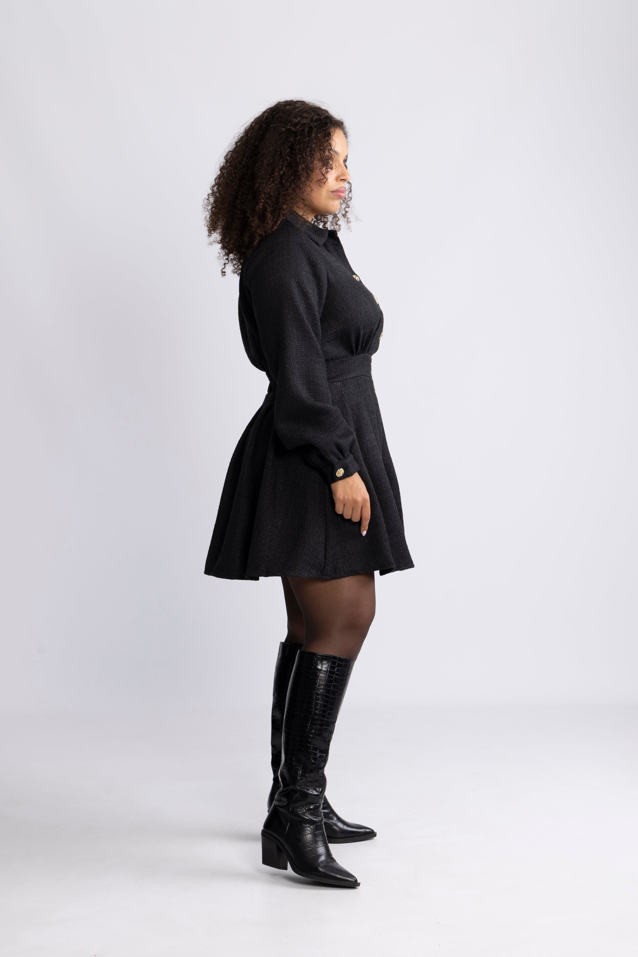 Vinda Boucle Dress - Black