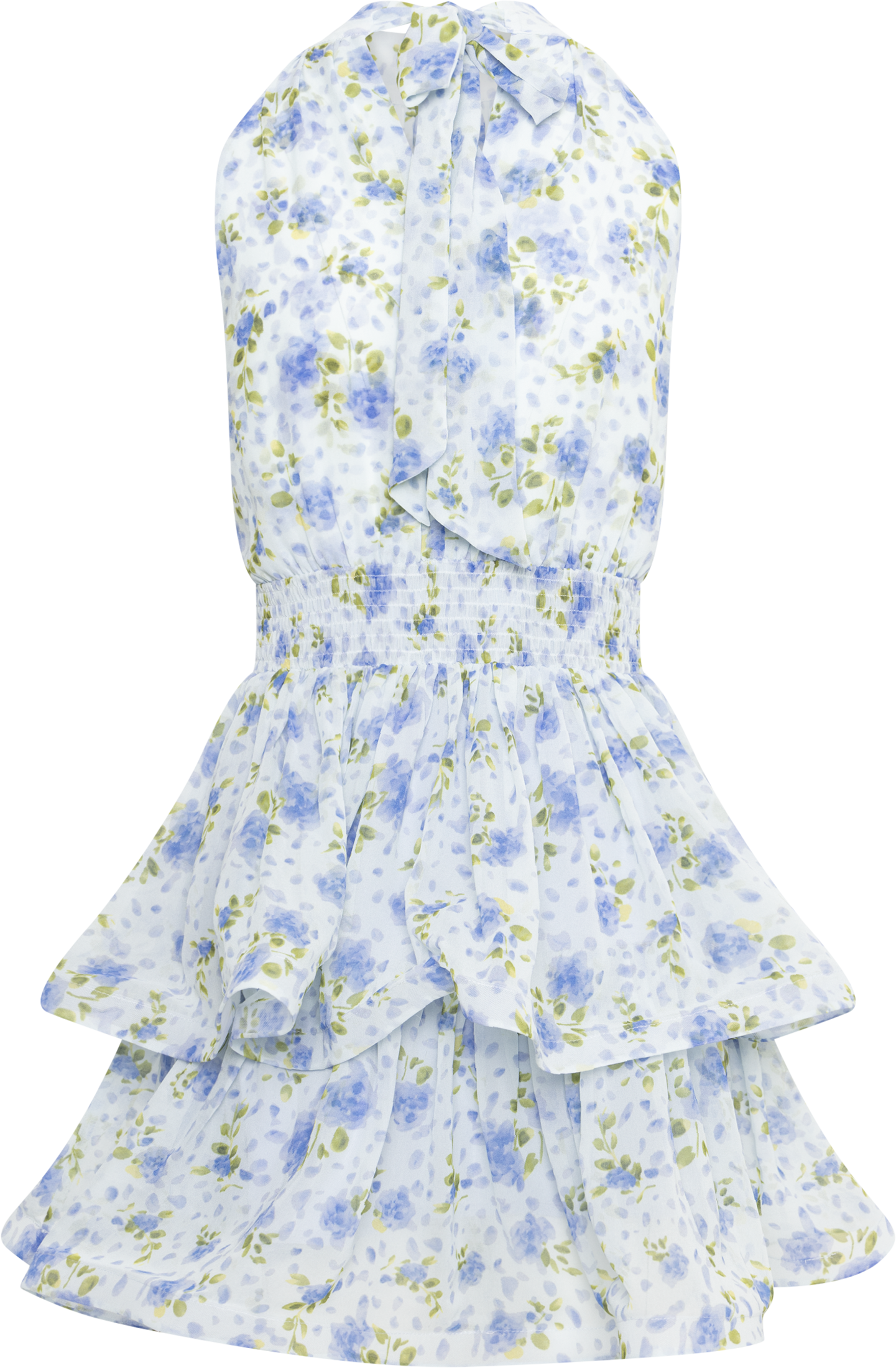 Idun Wave Mini Dress - Light Blue Floral