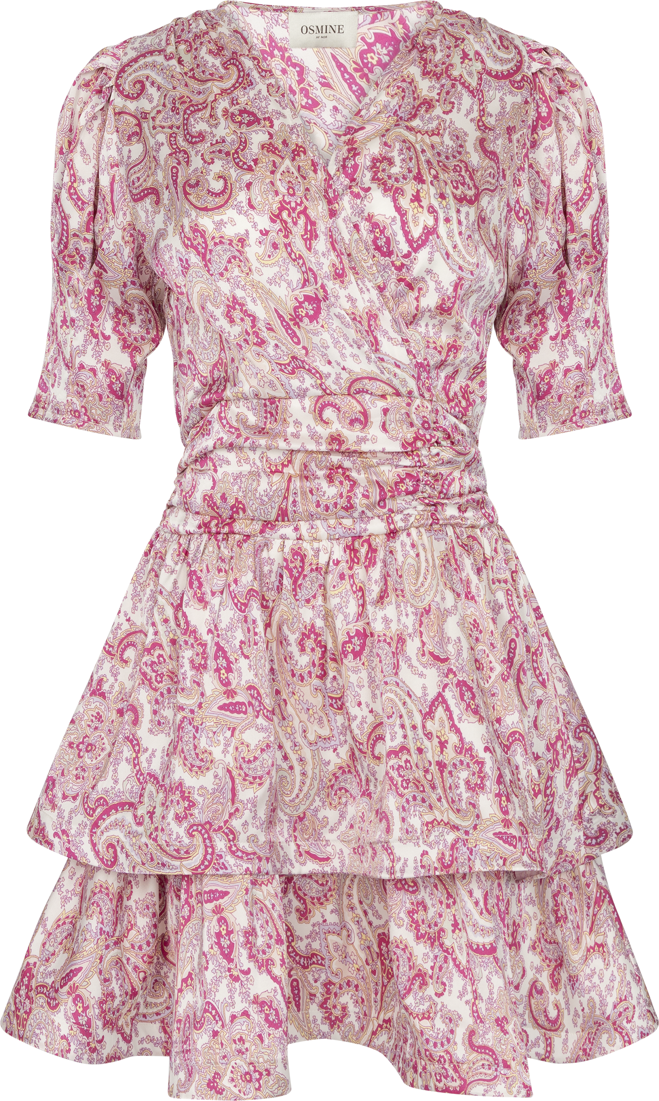 Jade Paisley Satin Dress - Pink
