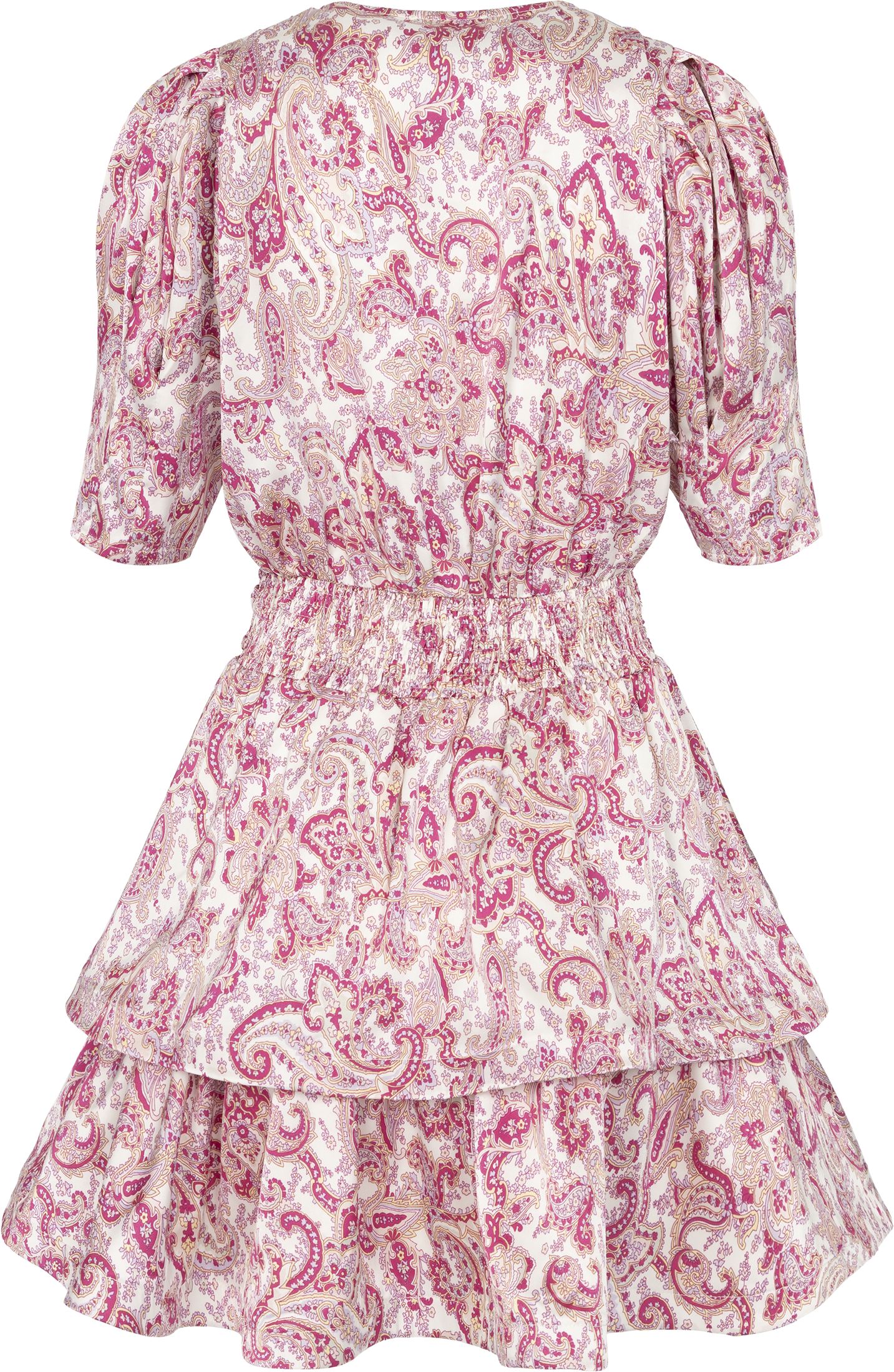 Jade Paisley Satin Dress - Pink