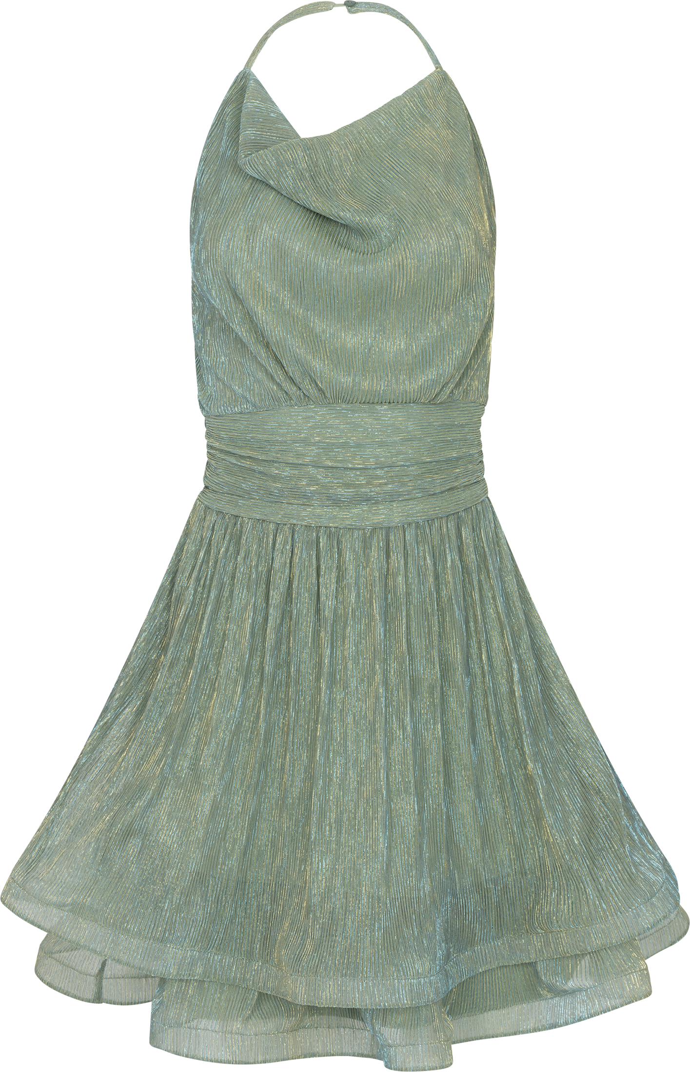 Line Chiffon Dress - Light Green