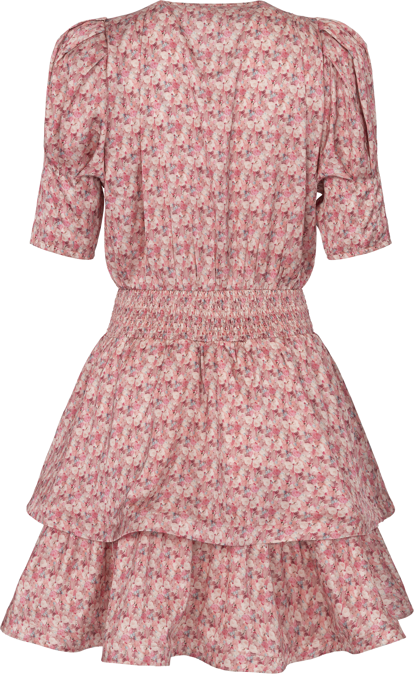 Jade Flower Satin Dress - Coral