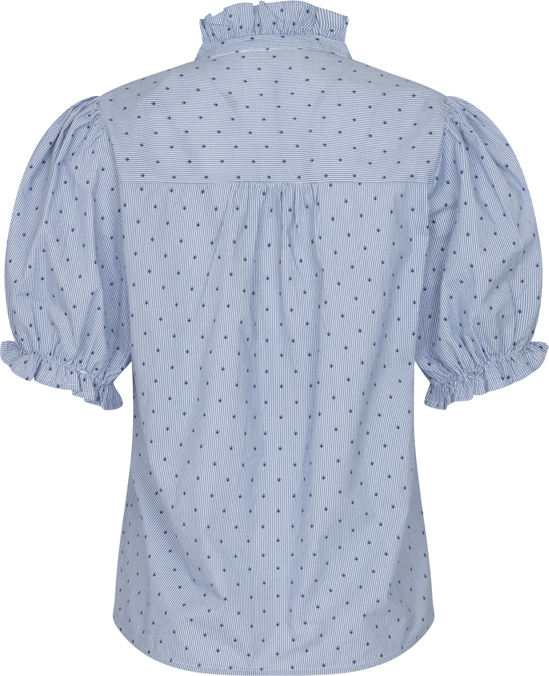 Signy Stripe Emb Blouse - Blue Stripe