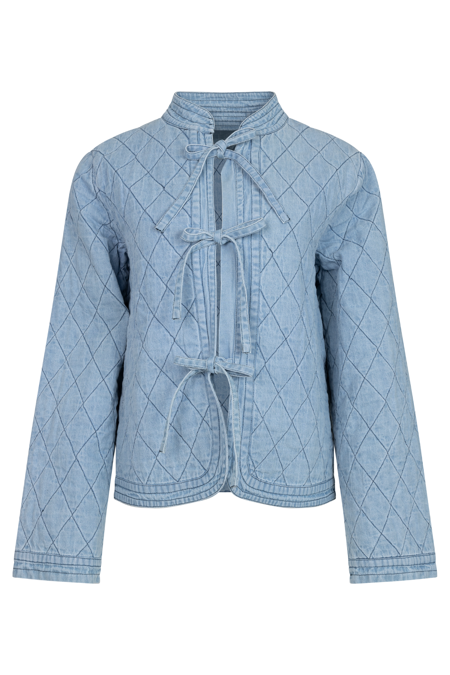 Emma Tieband Quilt Jacket - Blue