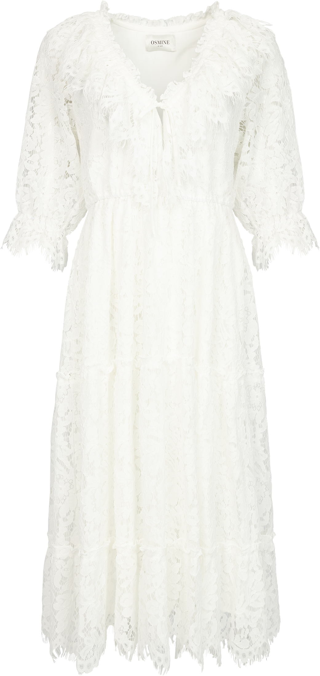Alfrida Boho Lace Dress - White