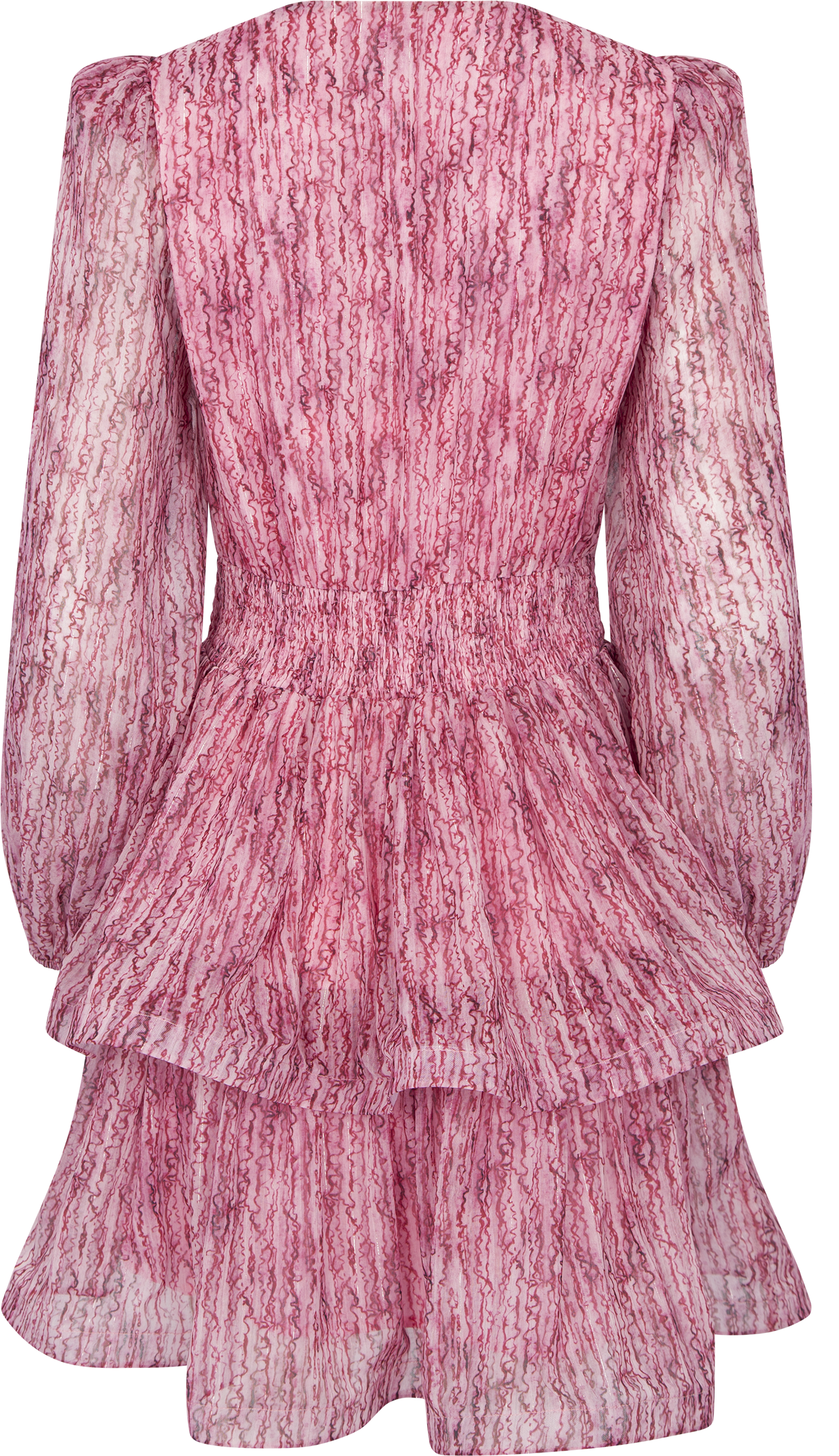 Jade Wave Blurry Stripe Dress - Blurry Pink Lurex Stripe