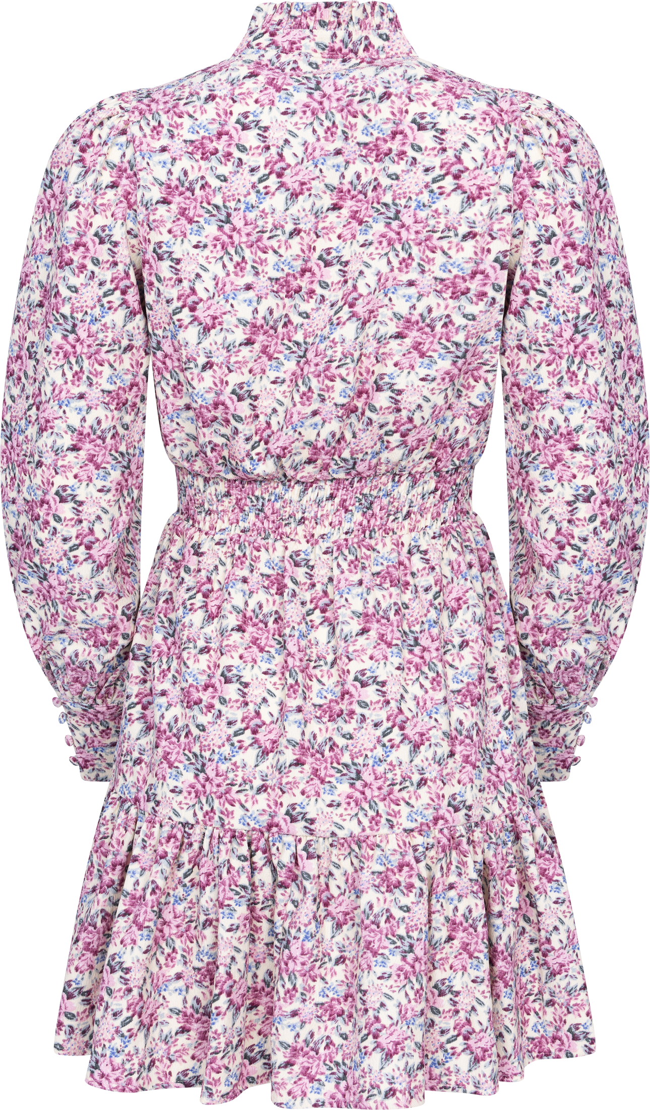 Liv Cord Flower Dress - Pink Flower