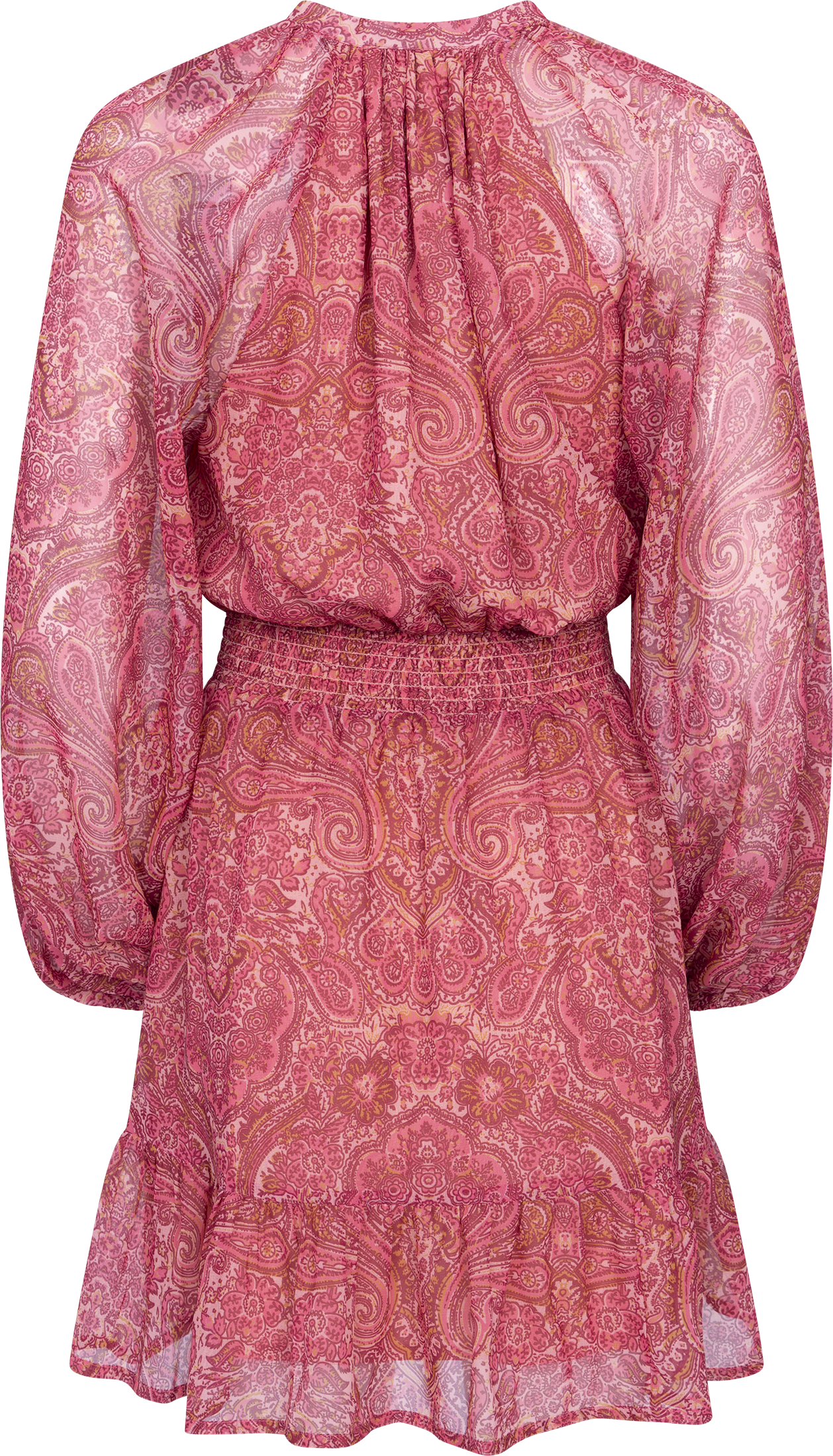 Raina Chiffon B Dress - Red Paisley