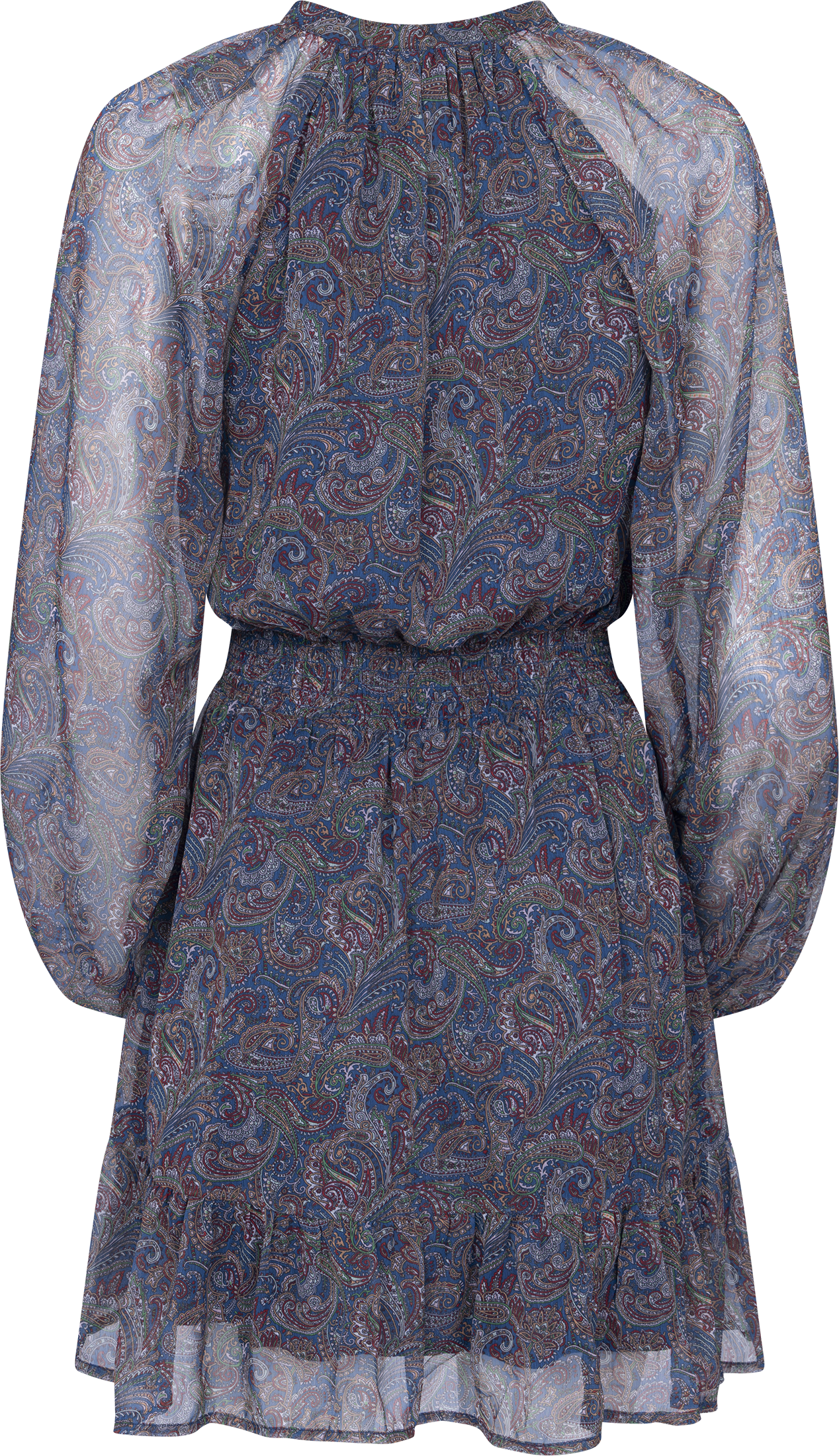 Raina Chiffon Dress - Blue Paisley