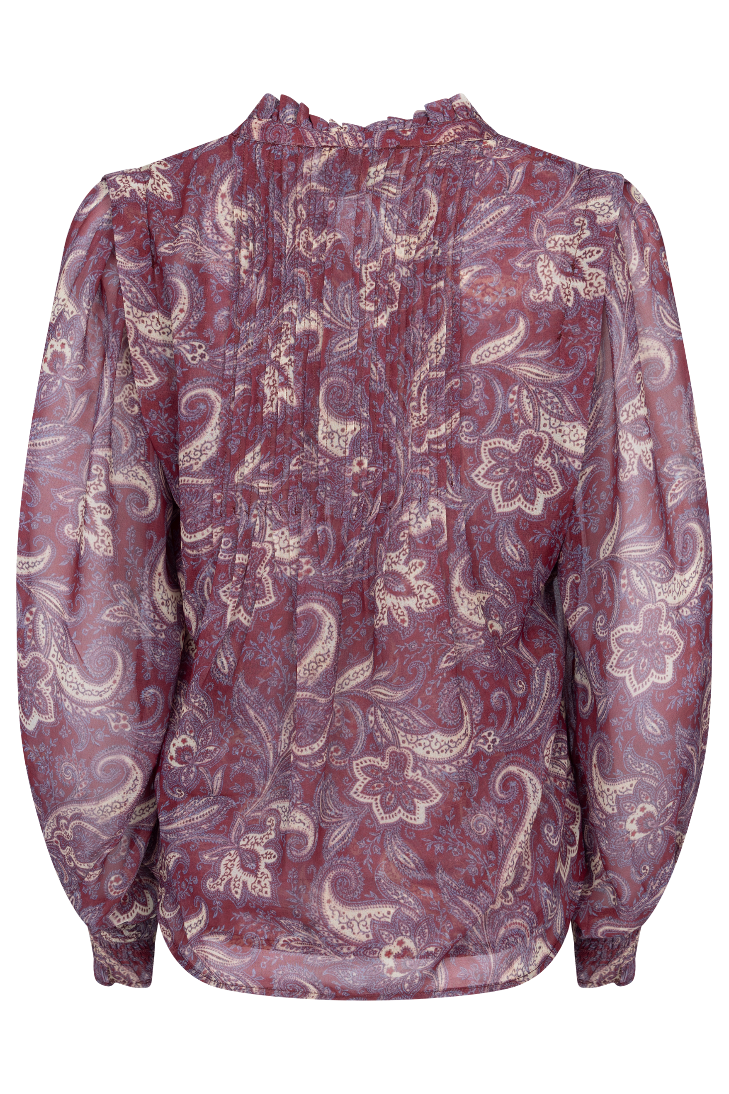 Emma Chiffon B Paisley Blouse - Wine Paisley