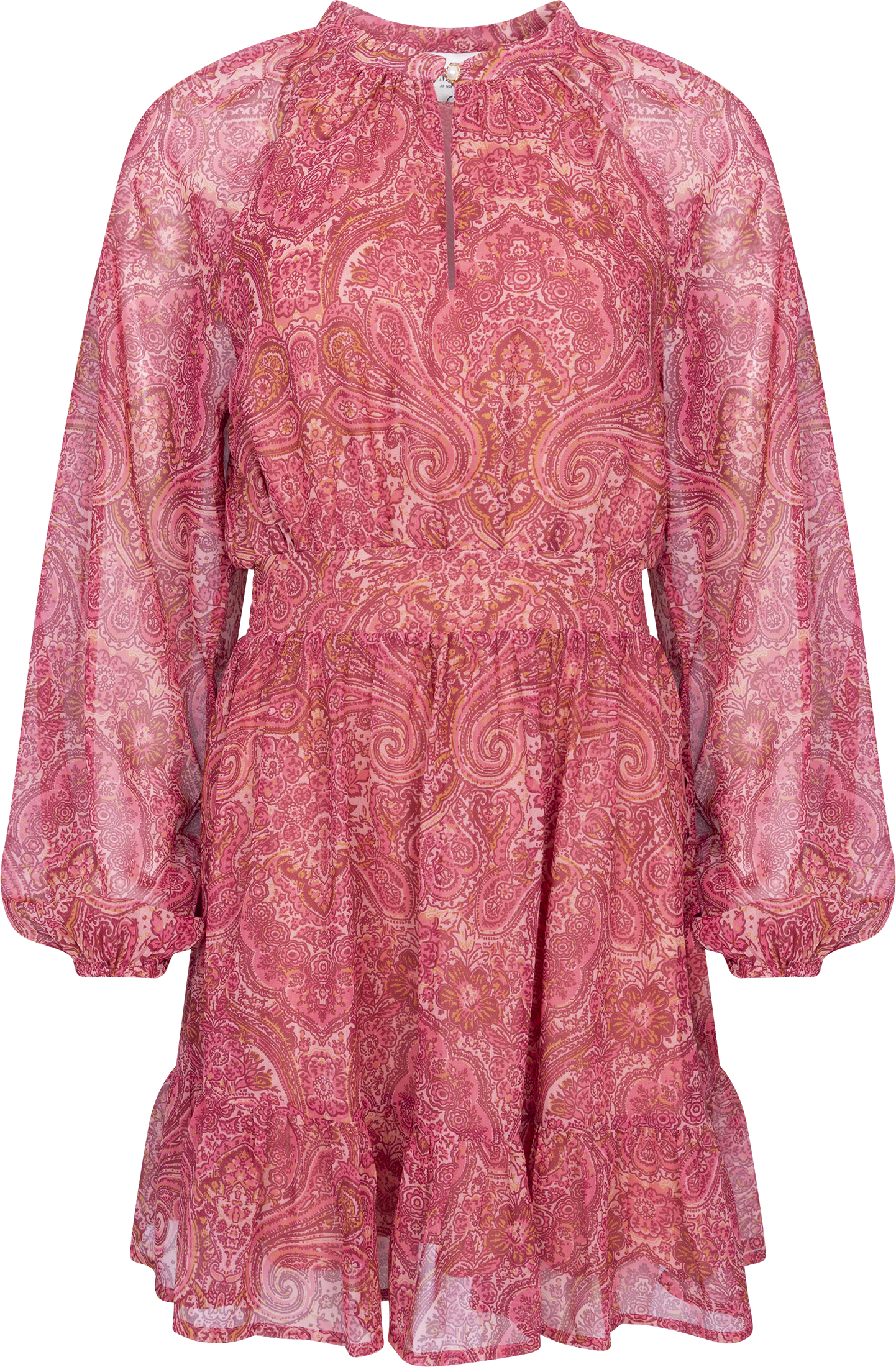 Raina Chiffon B Dress - Red Paisley