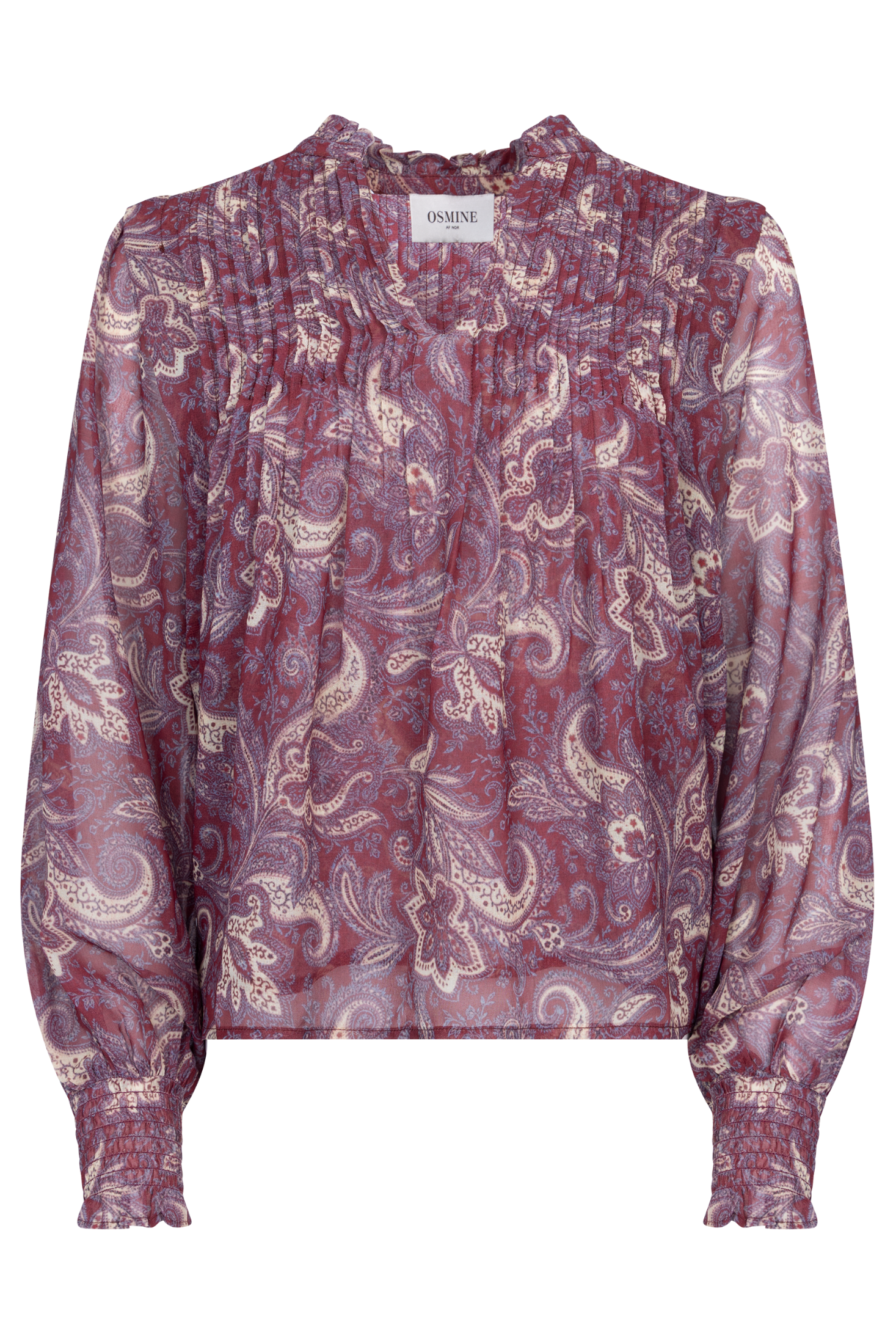 Emma Chiffon B Paisley Blouse - Wine Paisley
