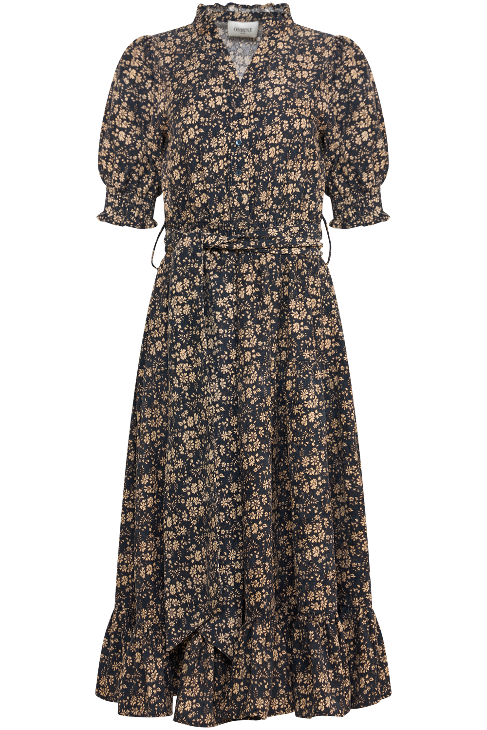 Grete Cord Midi Dress - Navy Flower