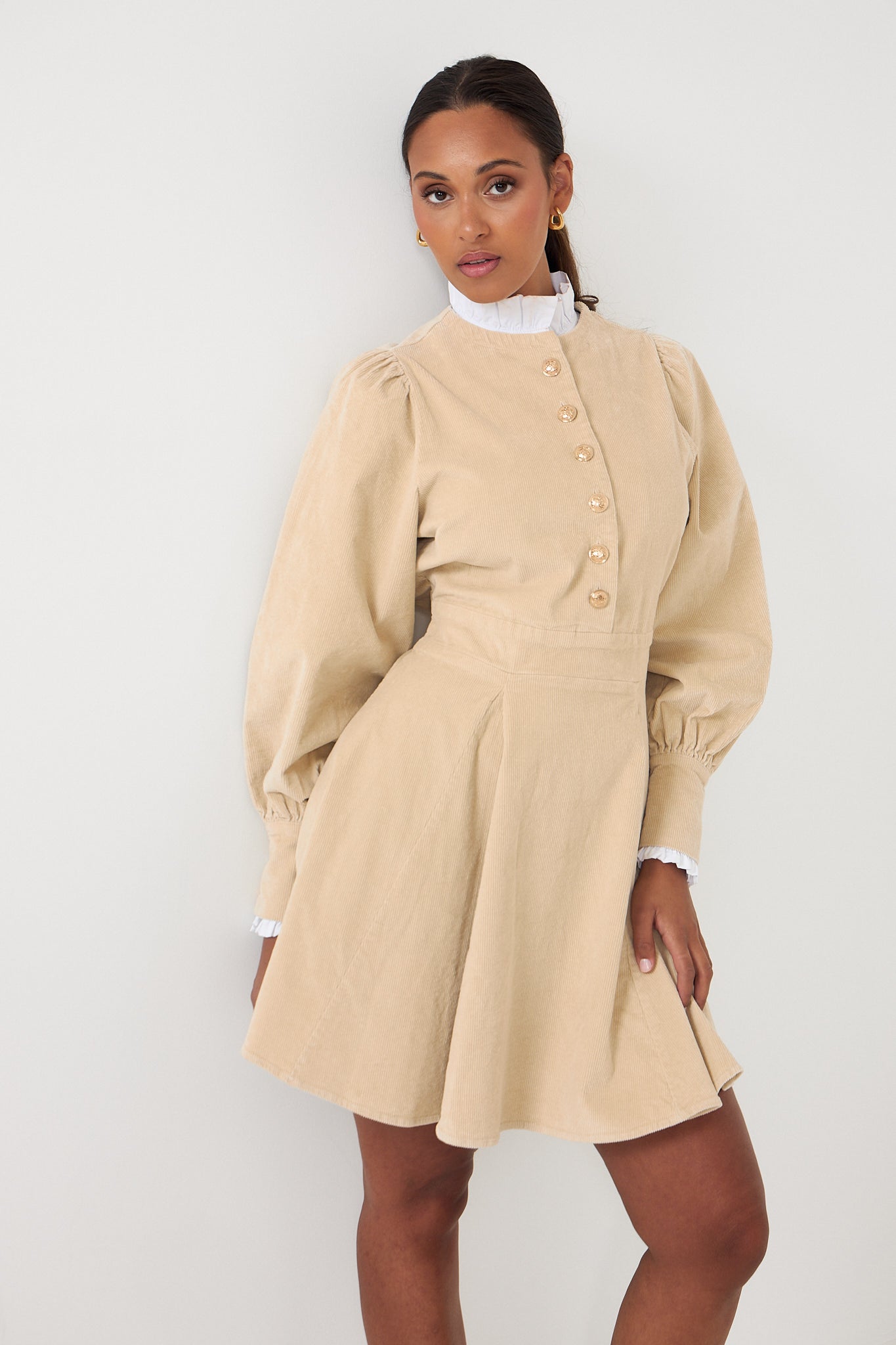 Livunn Cord Dress - Creme