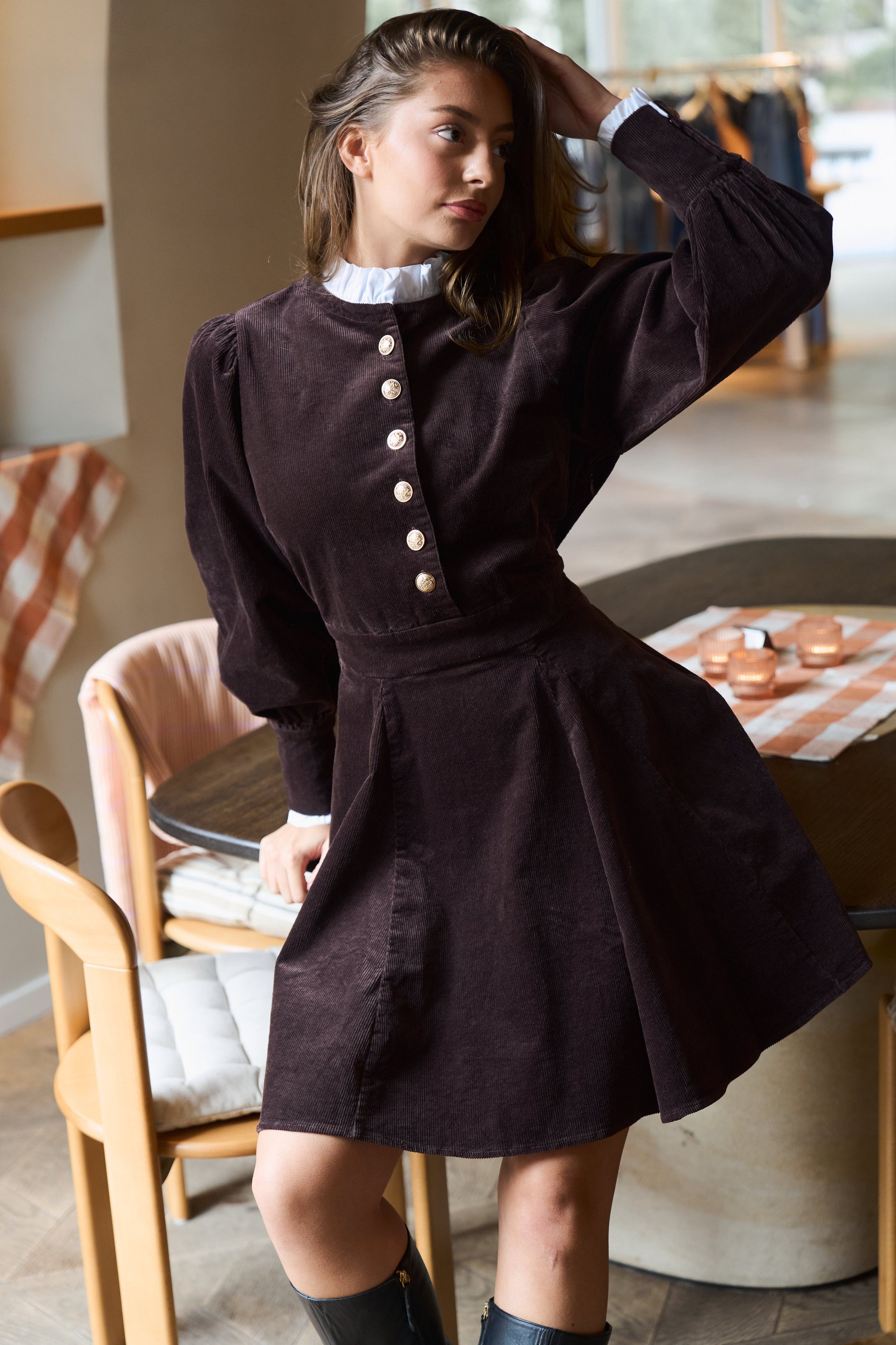 Livunn Cord Dress - Brown
