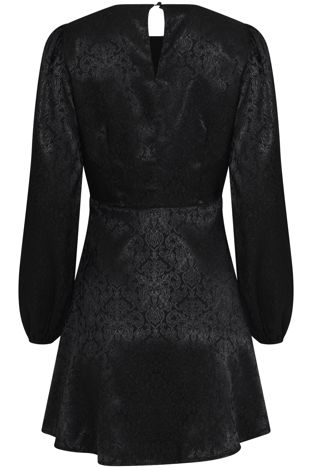 Edda Short Pattern Dress - Black