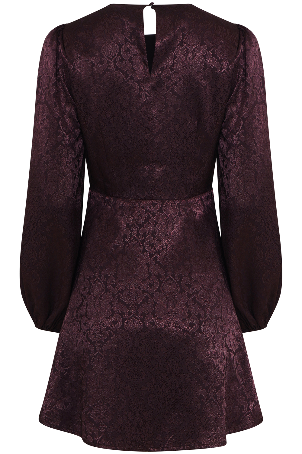 Edda Short Pattern Dress - Plum