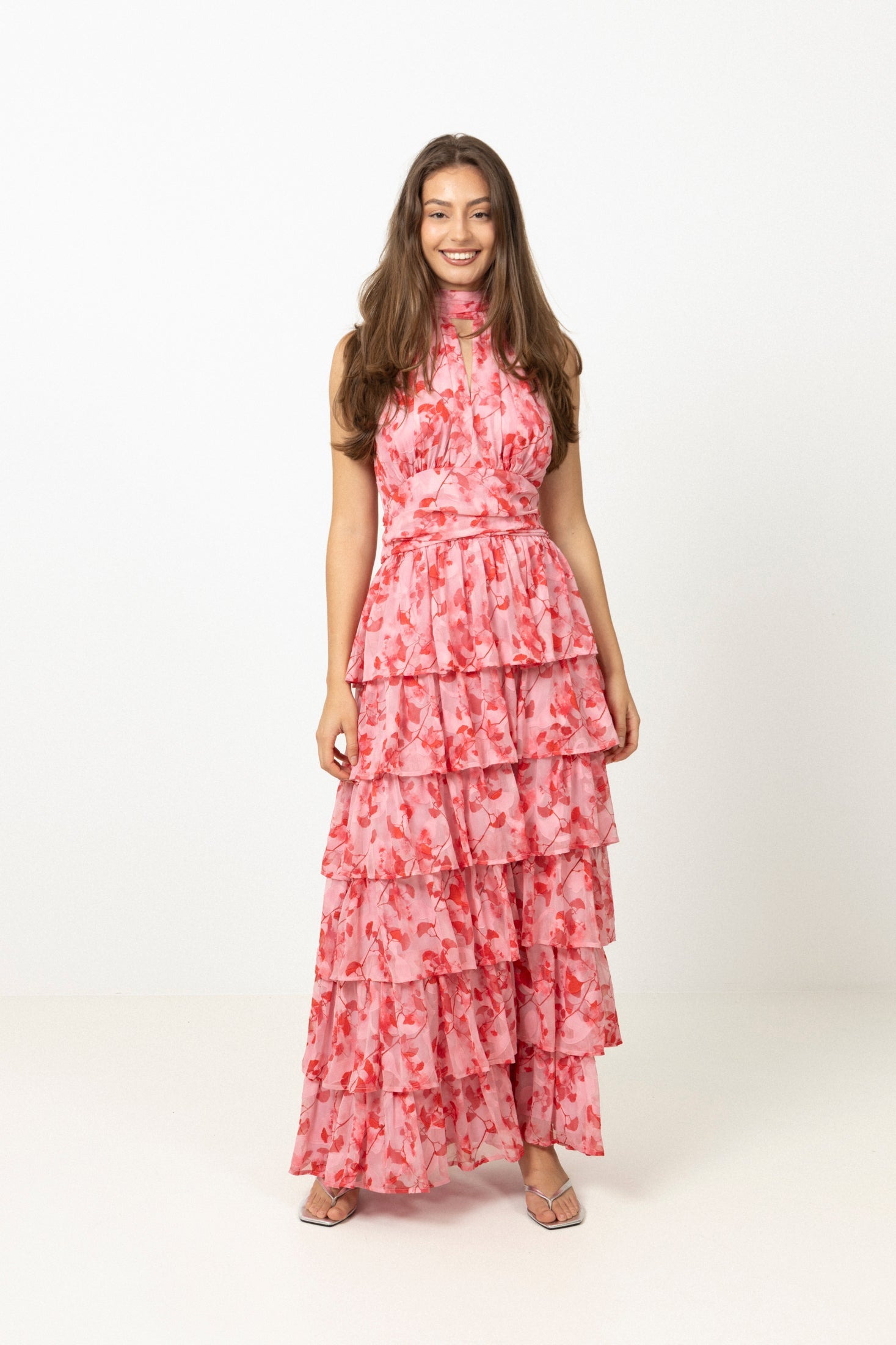 Ailu Maxi Dress - Pink/Red