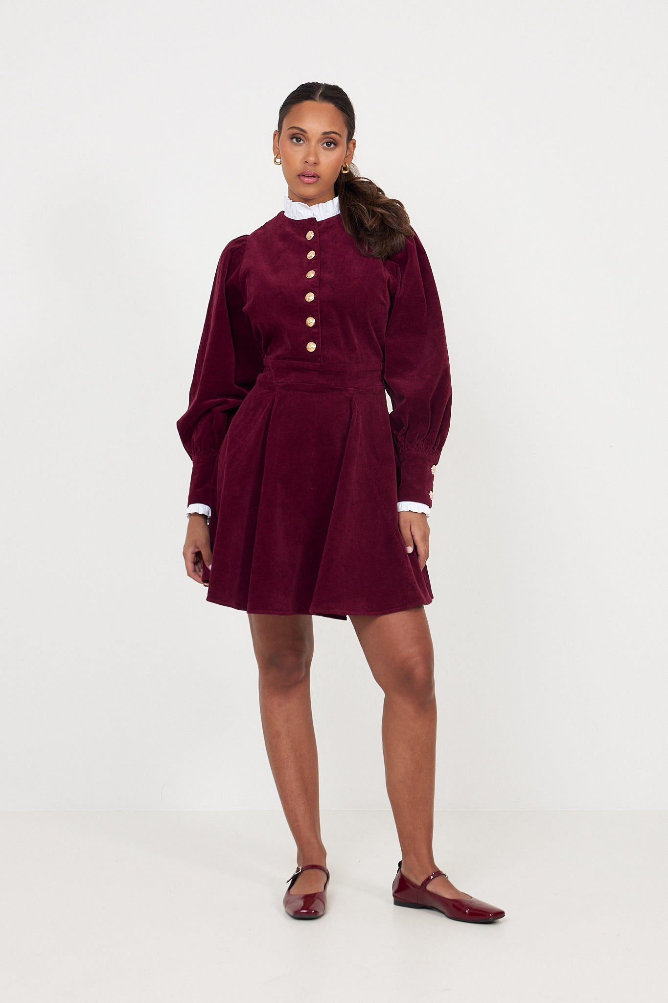 Livunn Cord Dress - Burgundy