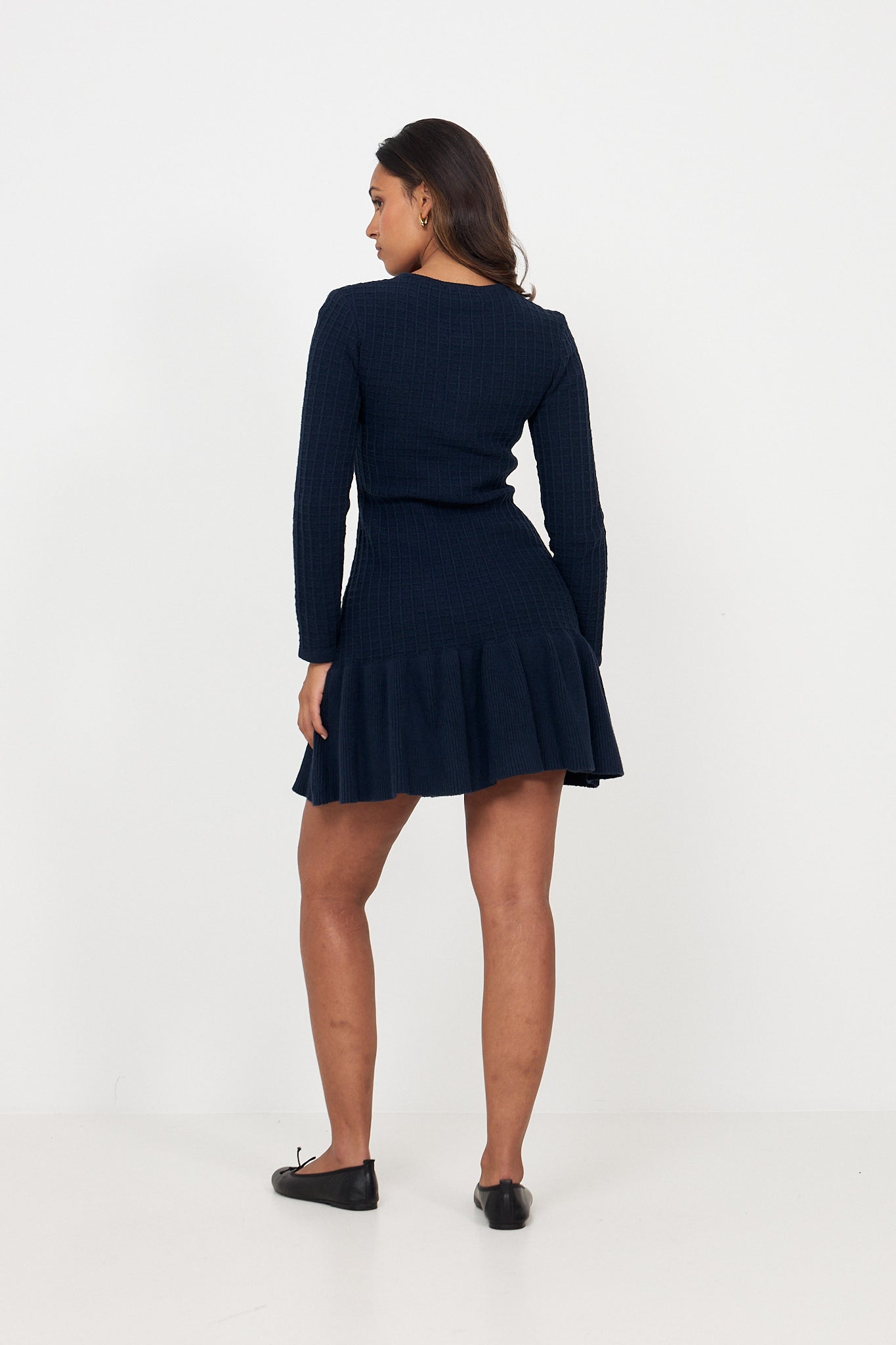 Gerda Crochet Mini Dress - Navy