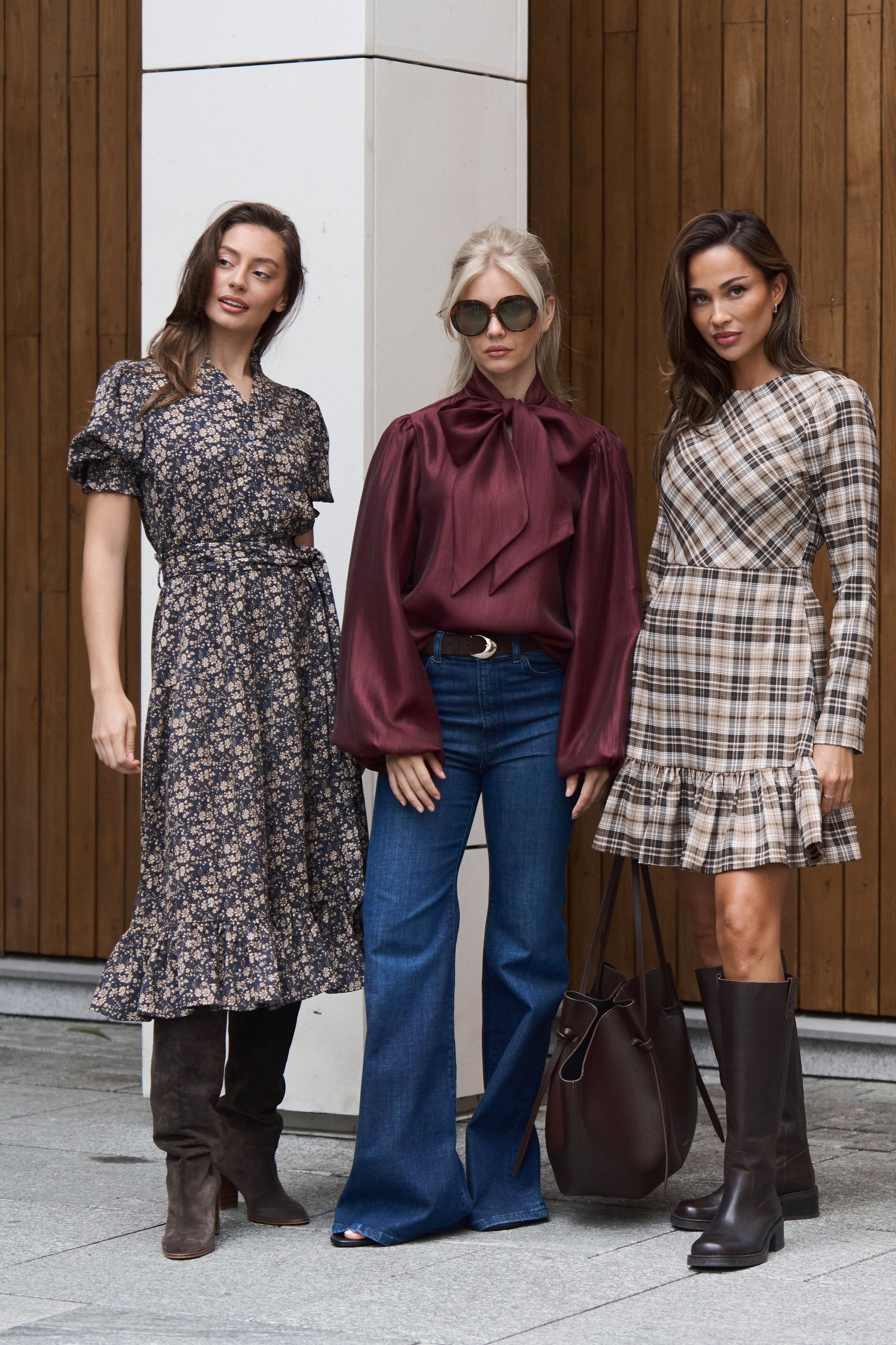 Lena Check Mini Dress - Brown Check