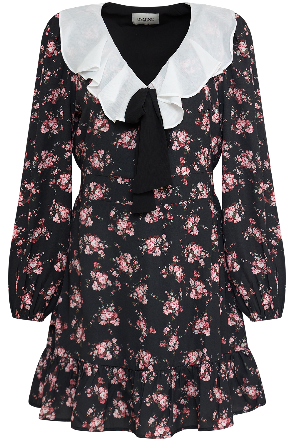 Enya Ruffle Floral Mini Dress - Pink Flower